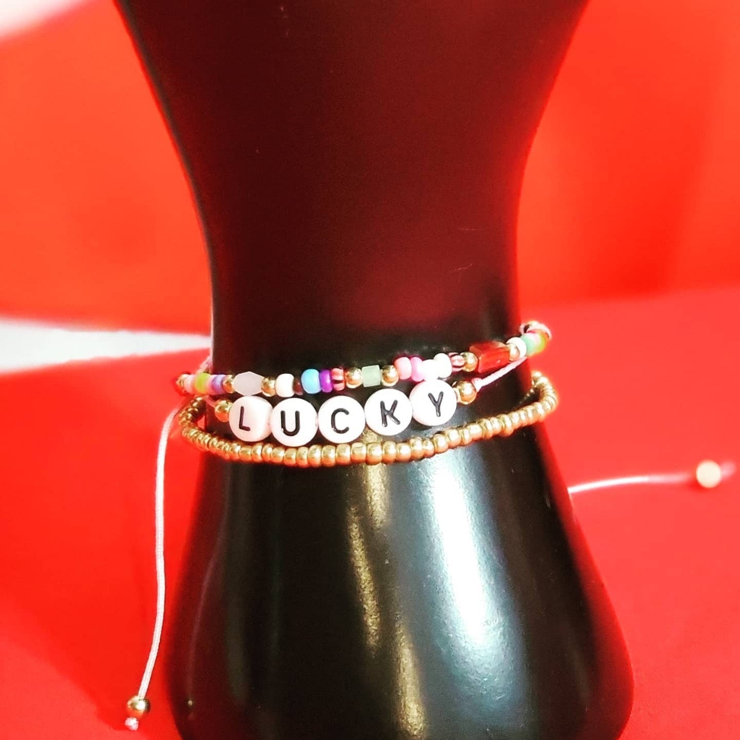 Set of 3 Adjustable_Stretchable_Beaded Bracelets
