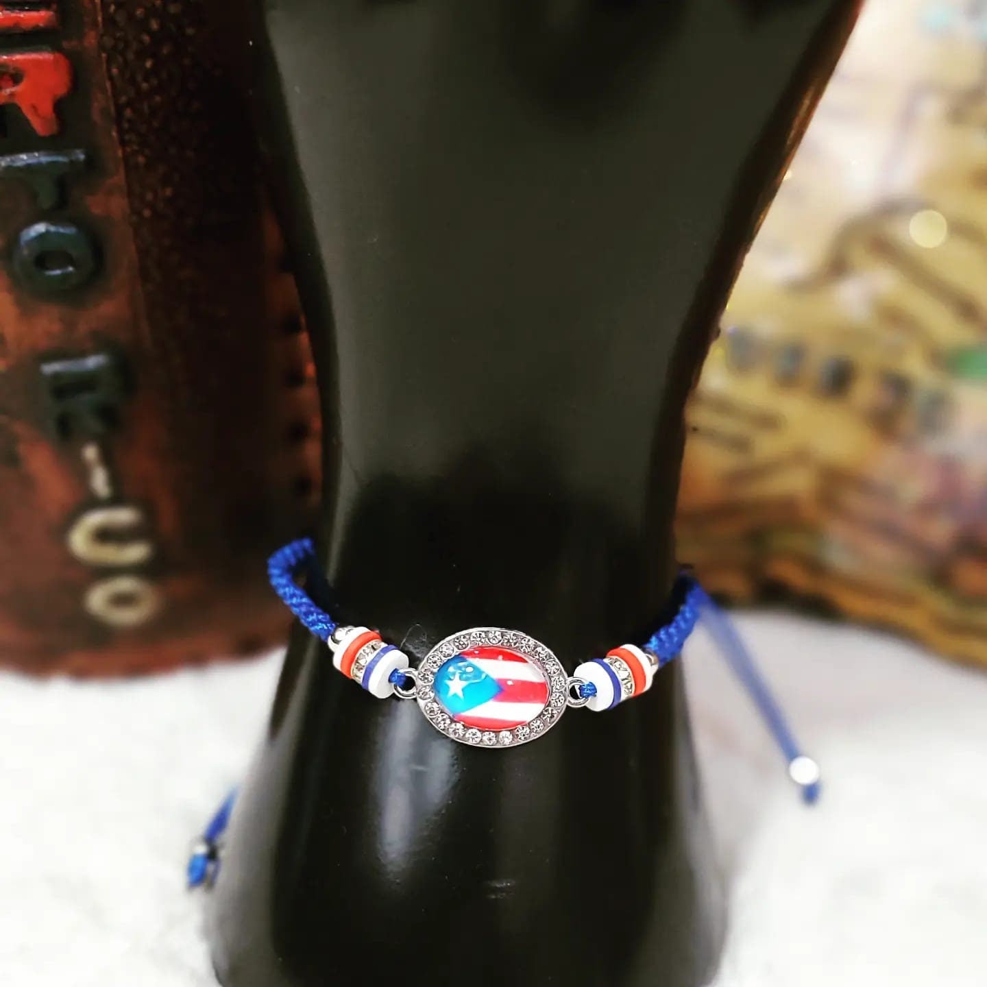 Puerto Rico Beaded Breacelet with White Stones