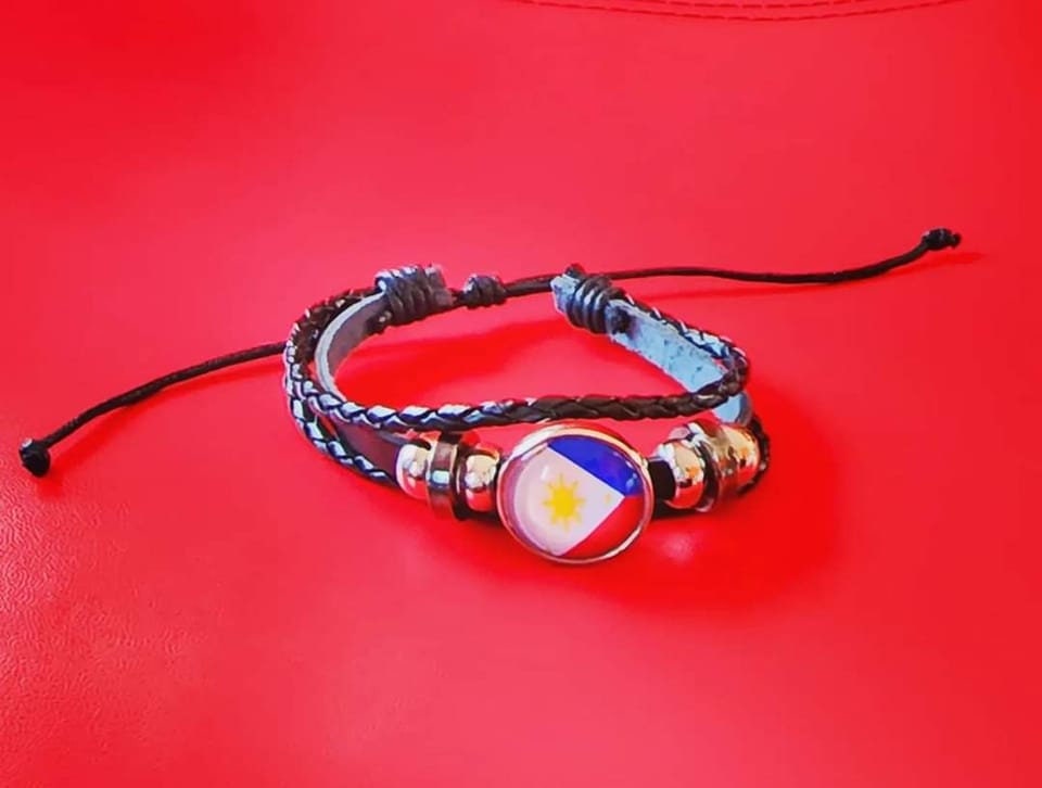 Philippine Flag Beaded Adjustable Bracelet
