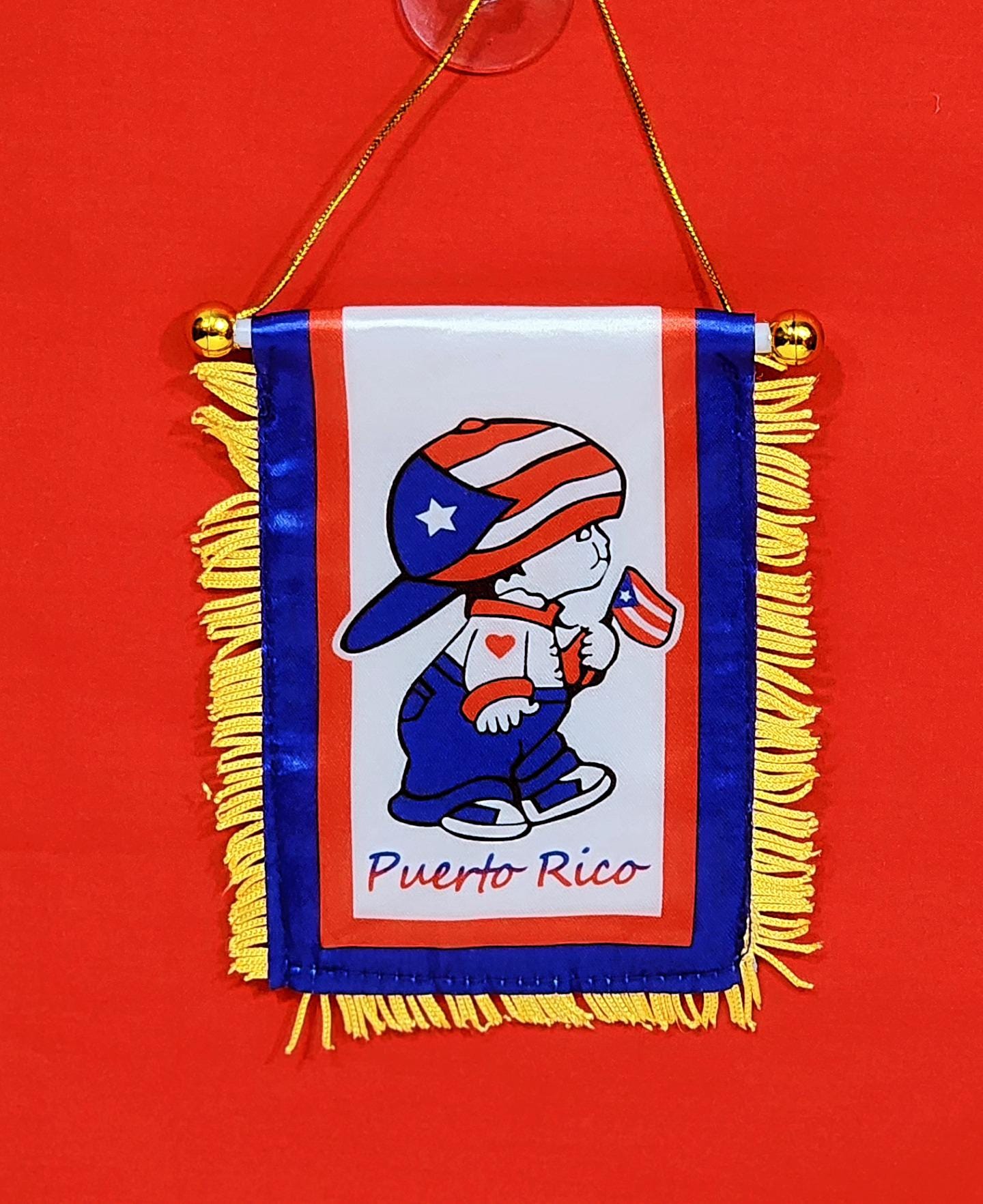 4"X 6" Mini Puerto Rico Banner with Suction cup