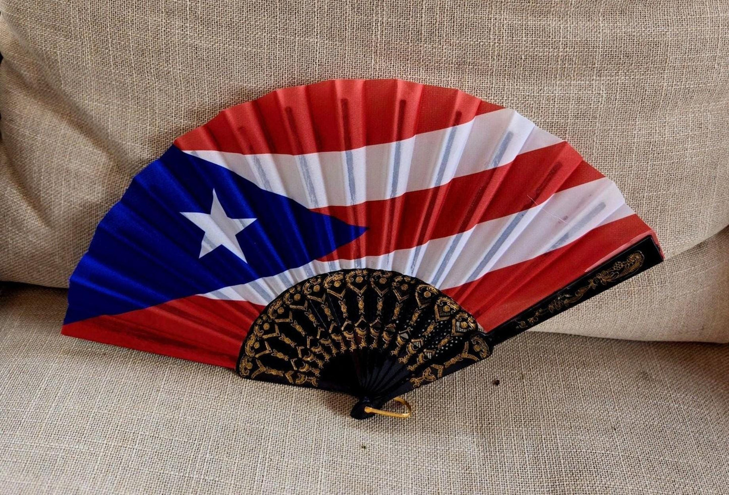 Puerto Rico Flag Hand fan (9 inches tall)
