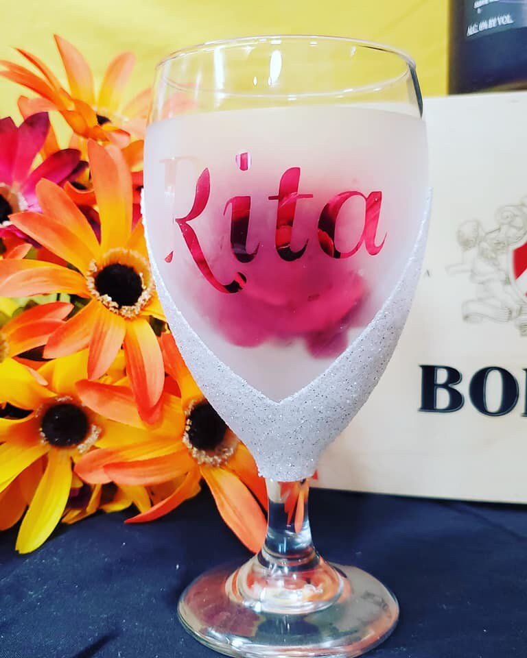 Etched/Glitter Glasses 16oz 487cm