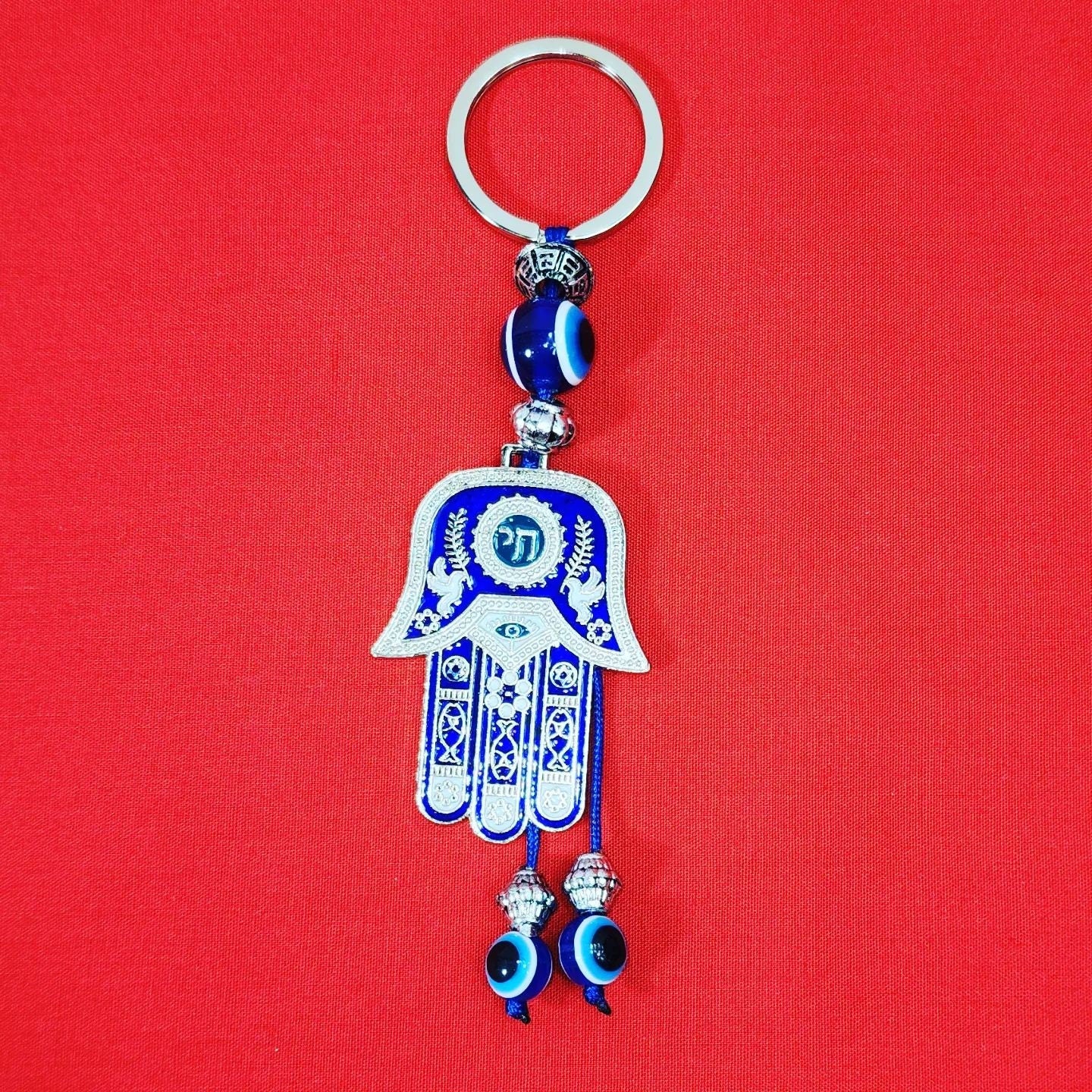 Hamsa Evil Eye Protection Keychain for Good Luck