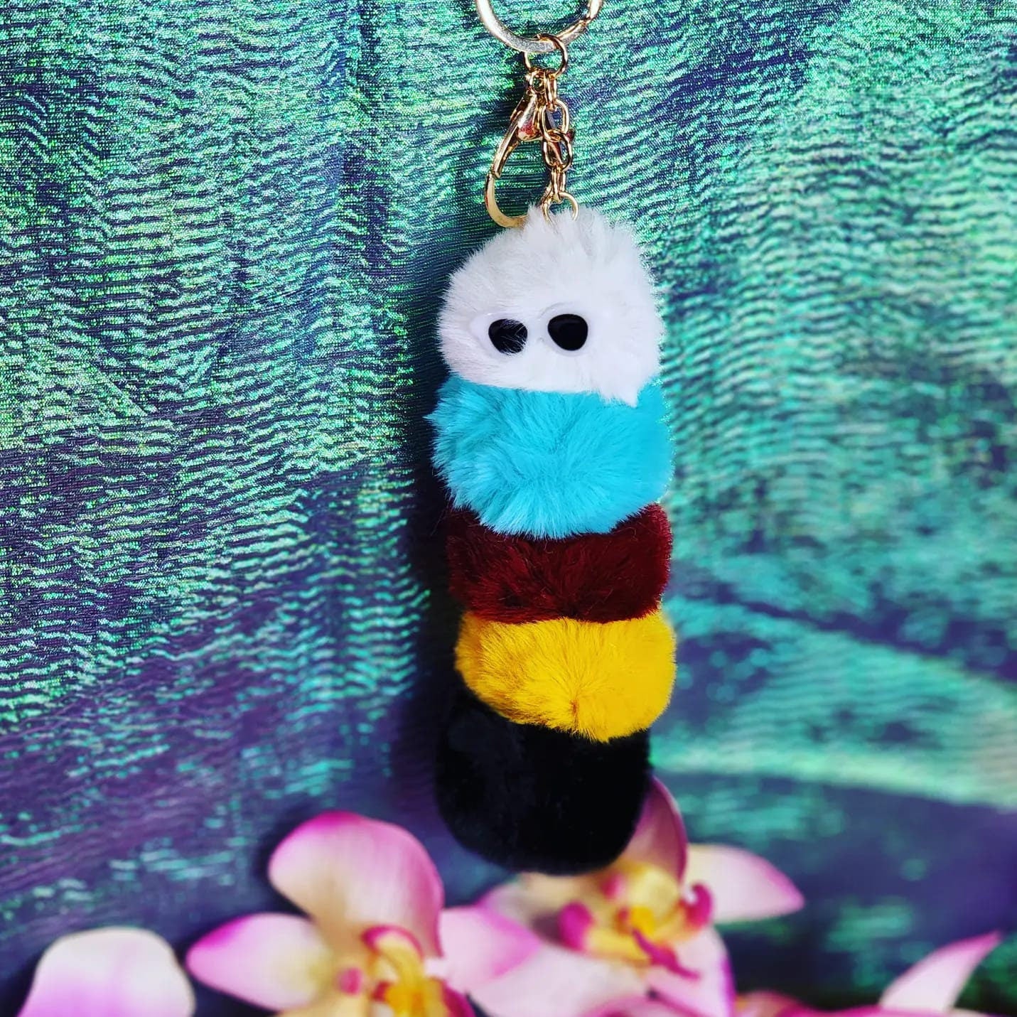 Fluffy Caterpillar Key chain!