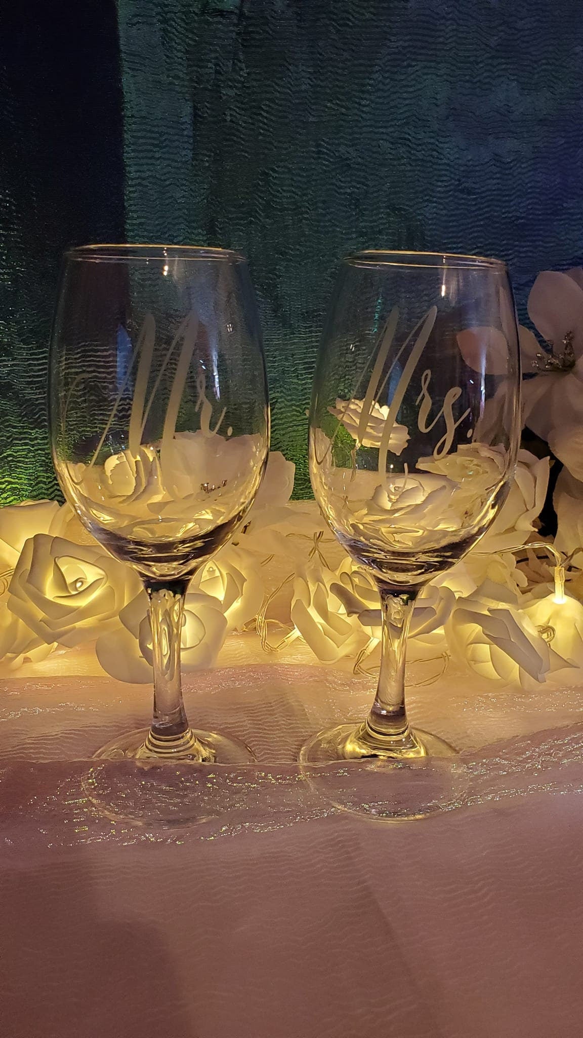 Etched Personalized Wine Glasses
