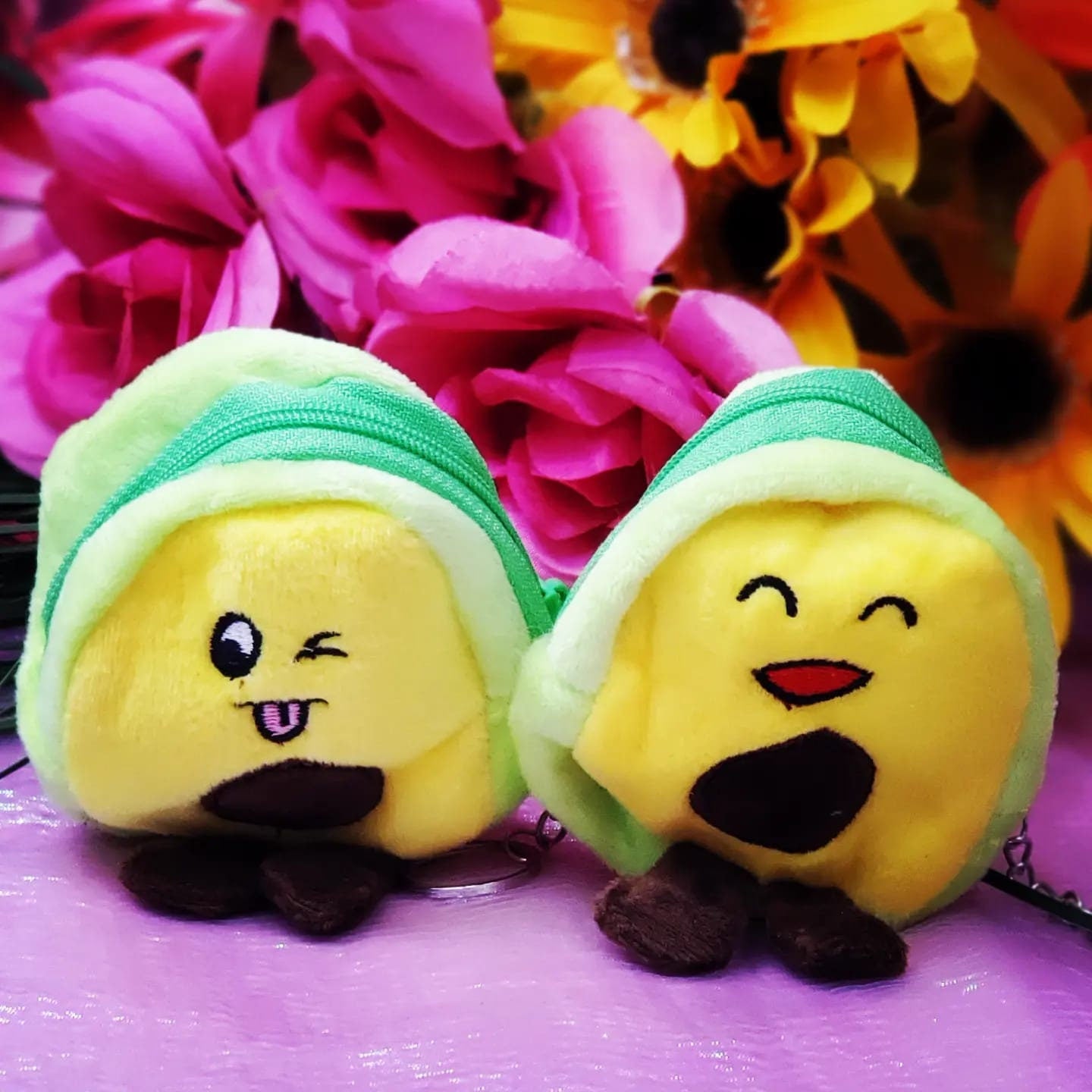 Set of 2 Cute Silly Coin Purse Keychain