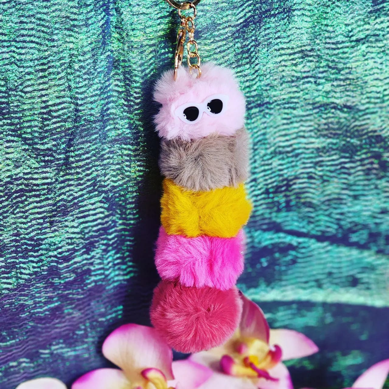 Fluffy Caterpillar Key chain!
