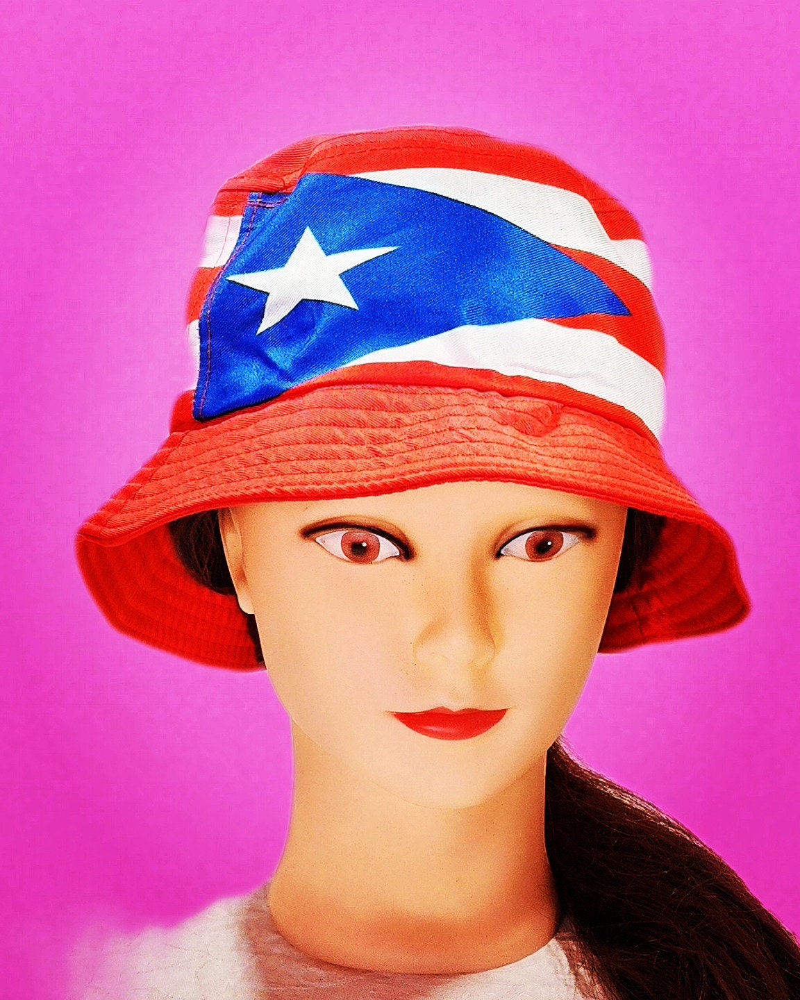 Puerto Rico Flag Bucket FishermanHat