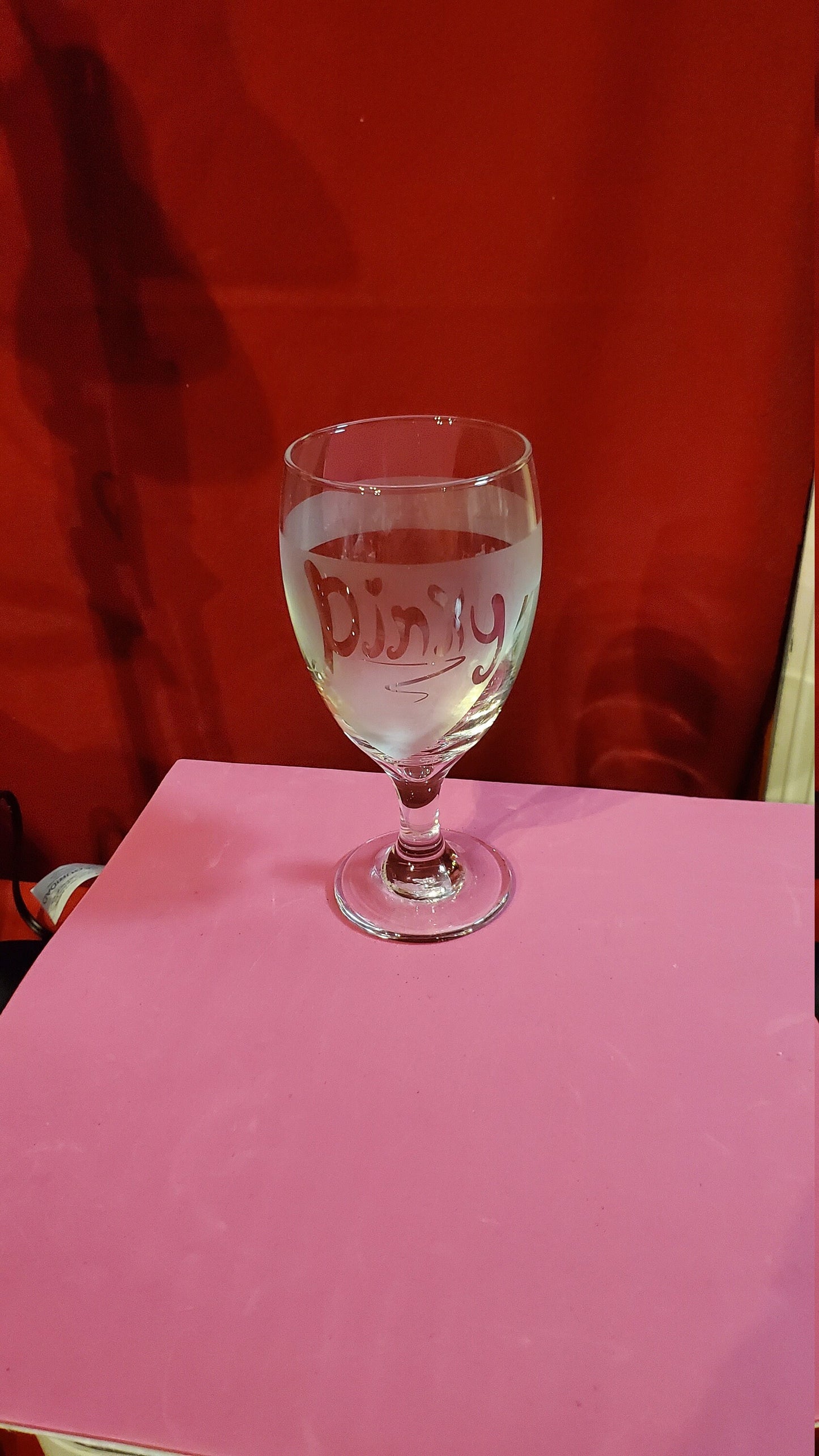 Etched wine glasses 16.25oz