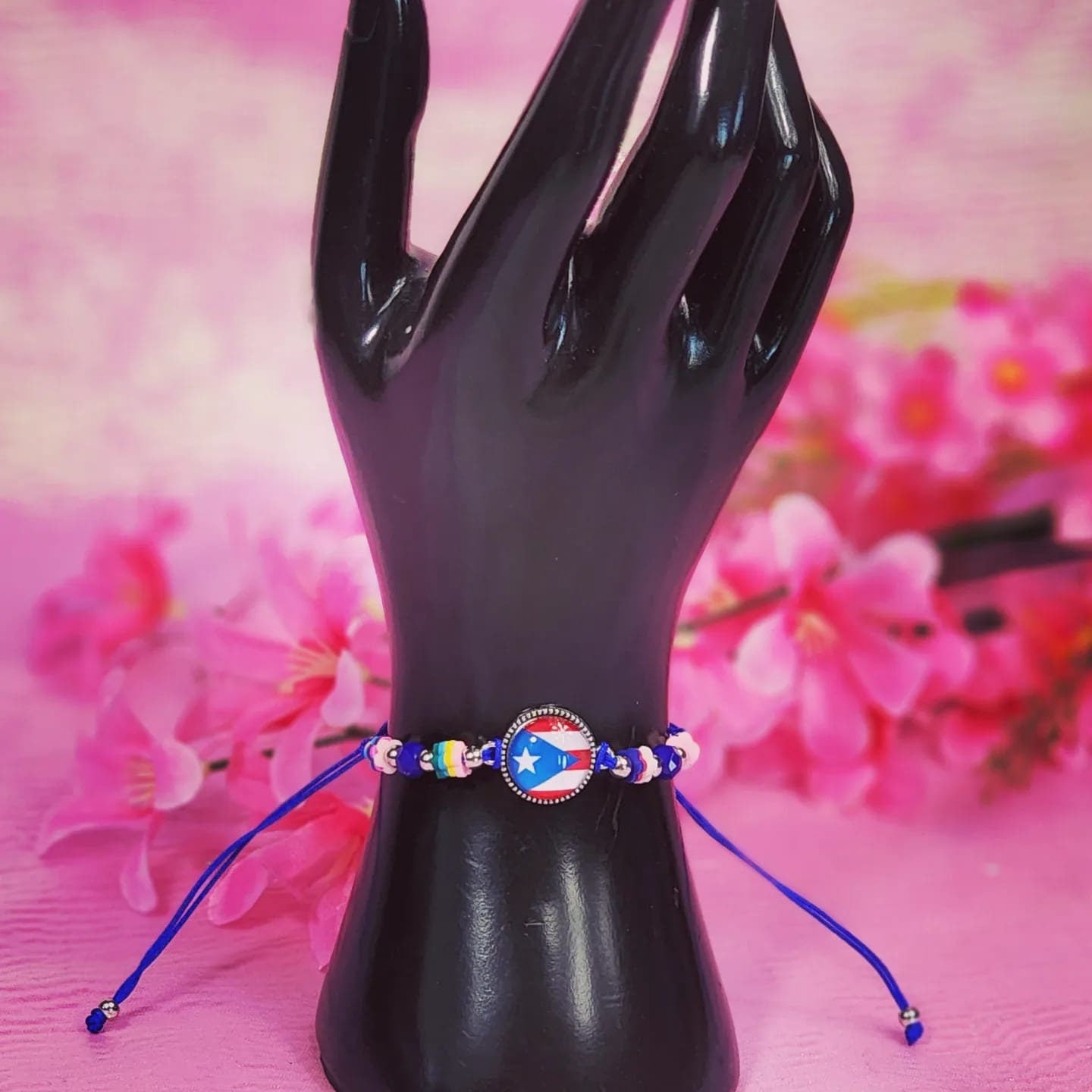Adjustable Beaded Puerto Rico Flag Bracelets