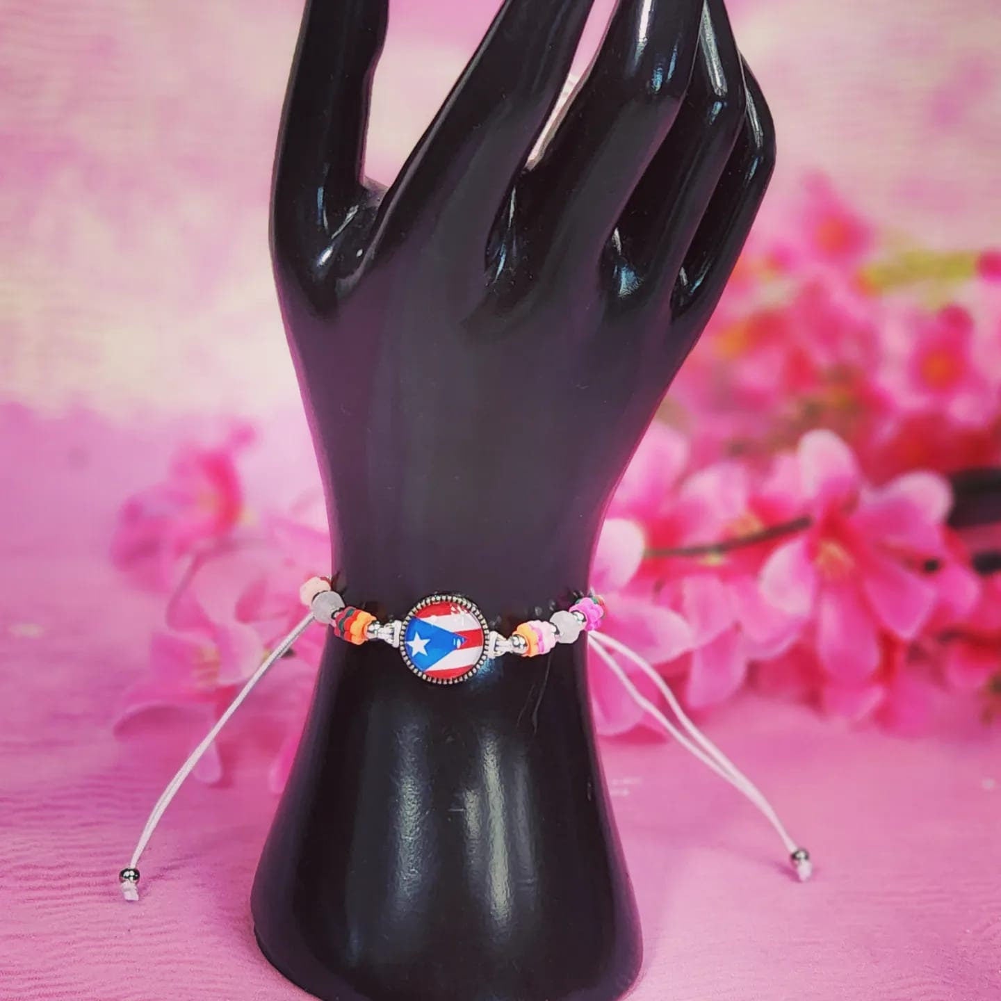 Adjustable Beaded Puerto Rico Flag Bracelets