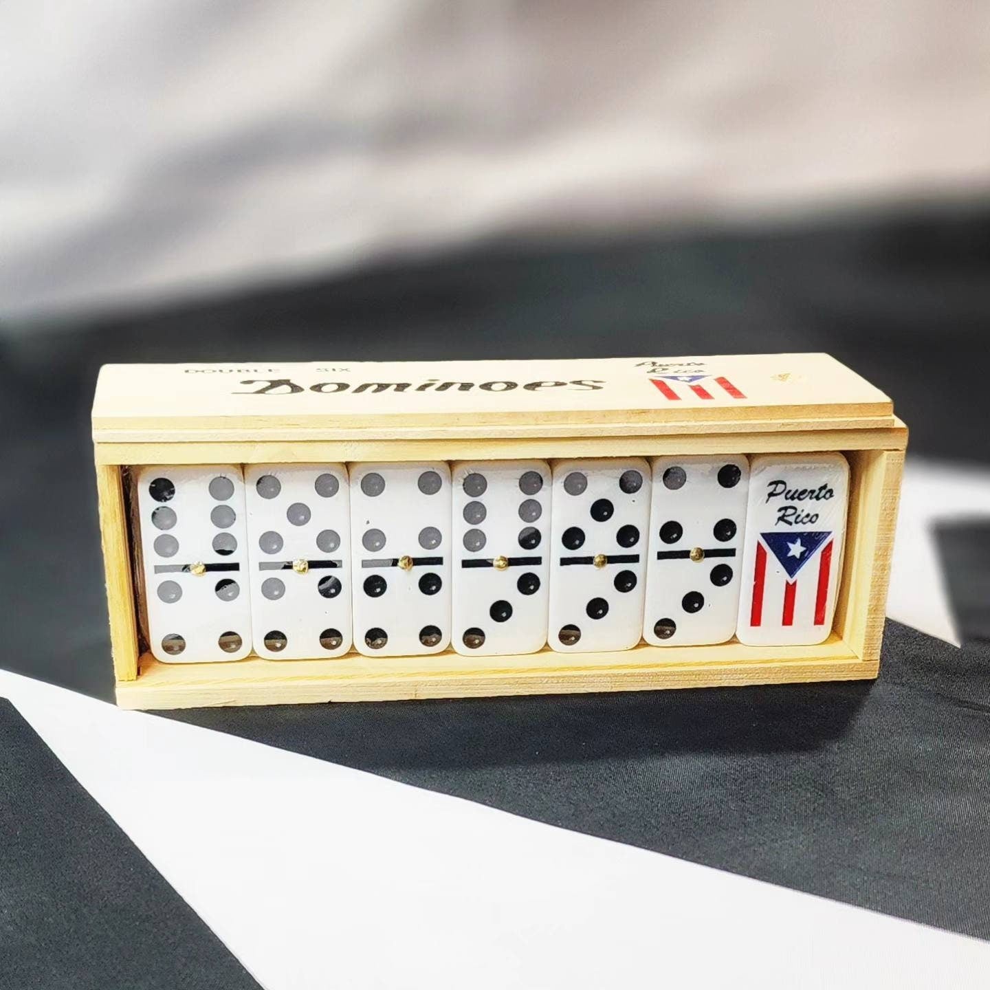 Puerto Rico Flag Dominoes Double Six
