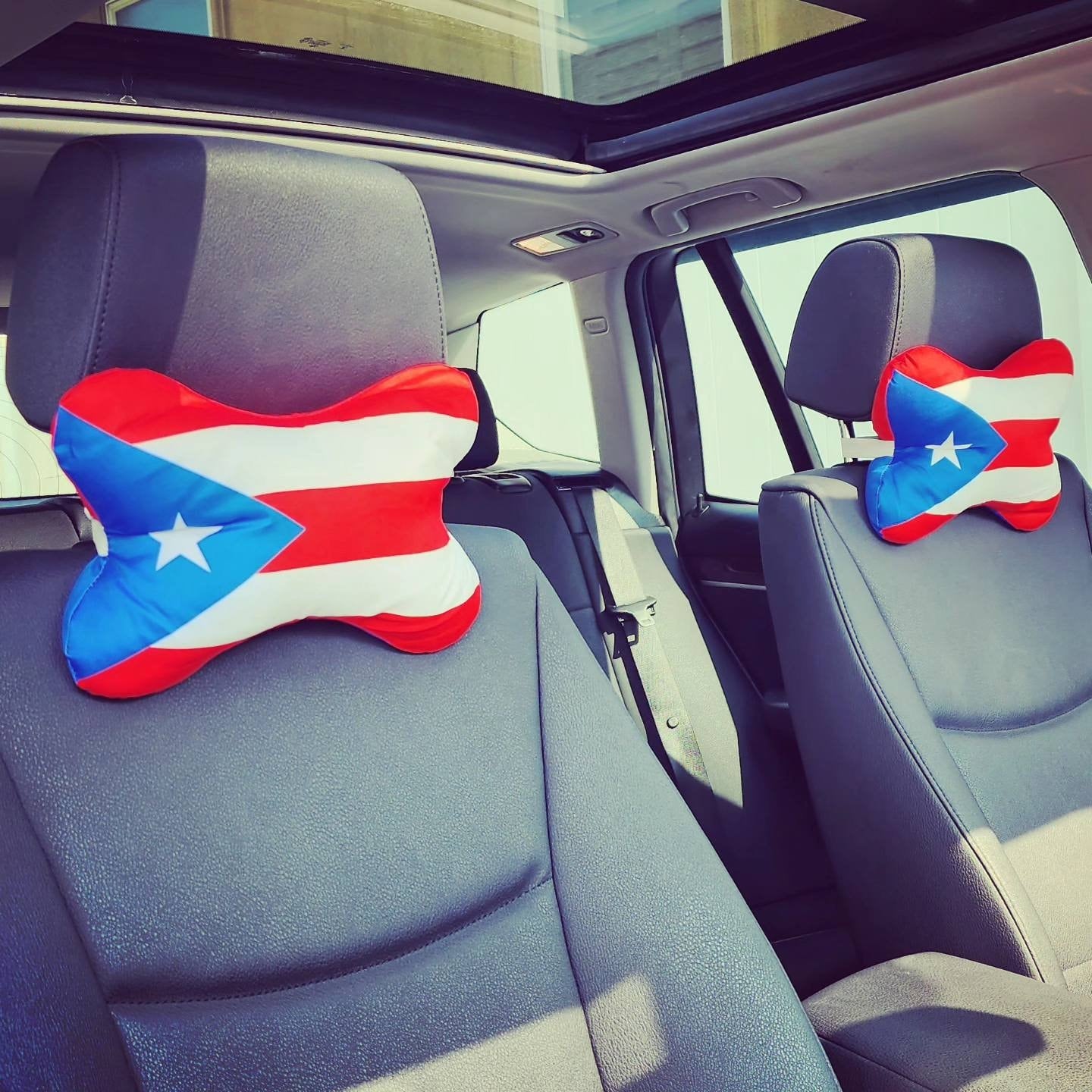 Auto/Car Comfortable Puerto Rico Flag Neck Seat Cushion (1 pcs.), Headrest, Support Neck Pillow