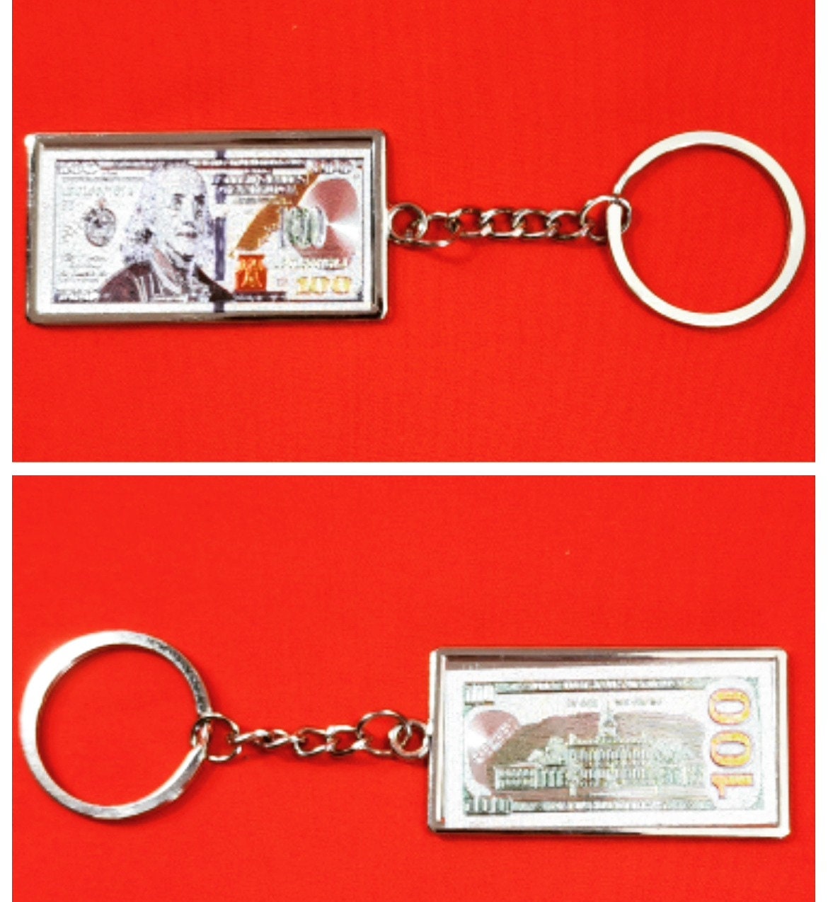 Key chain 100 Dollar Bill