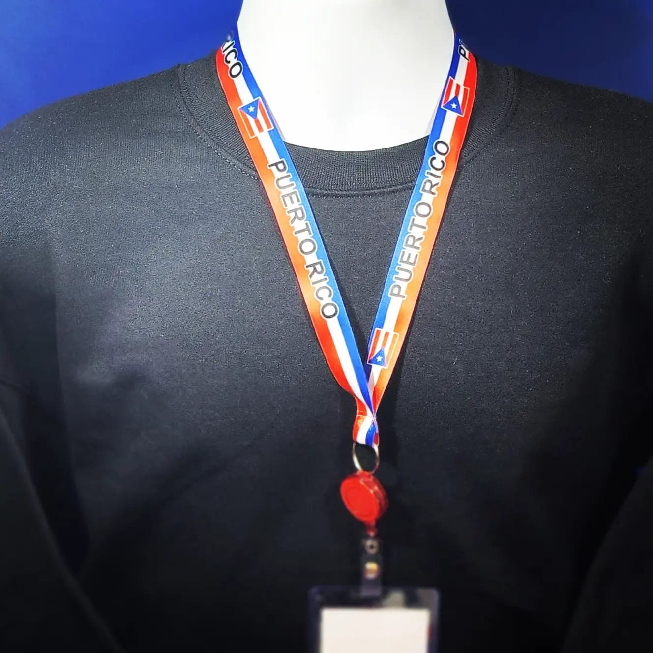Puerto Rico Retractable Badge ID Holder with Clip, ID Holder with Lanyard