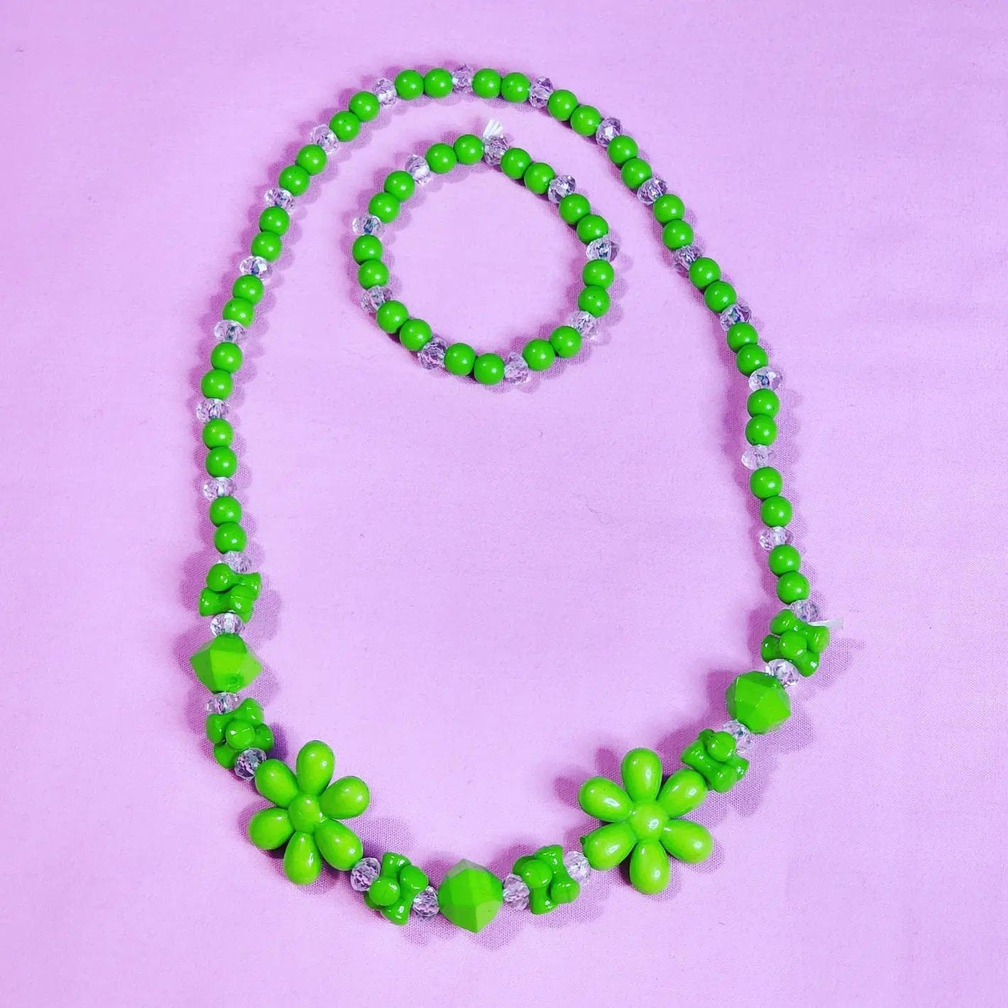 Adorable Kids Colorful Beaded matching Necklace & Bracelet
