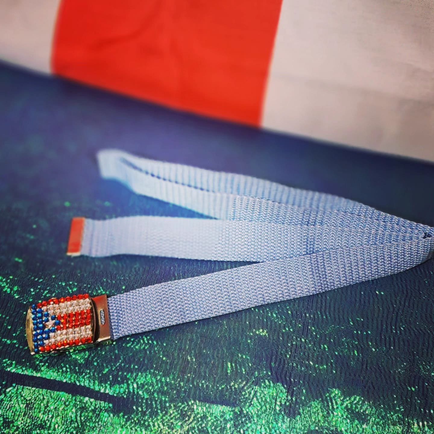 Adjustable Buckle Puerto Rico Flag Waist Belt