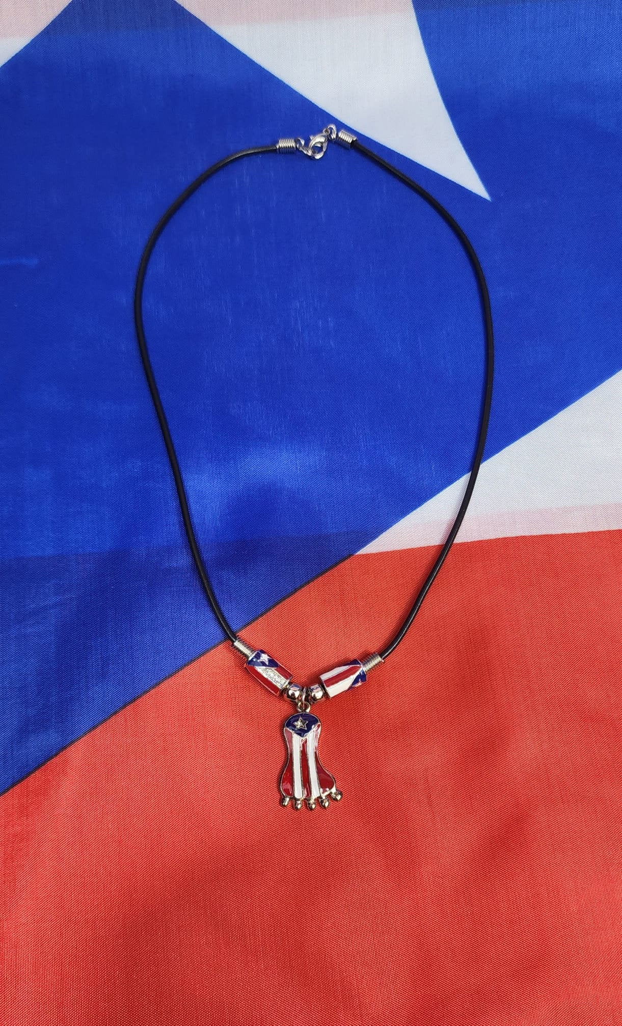 Puerto Rico Flag Foot Print Necklace