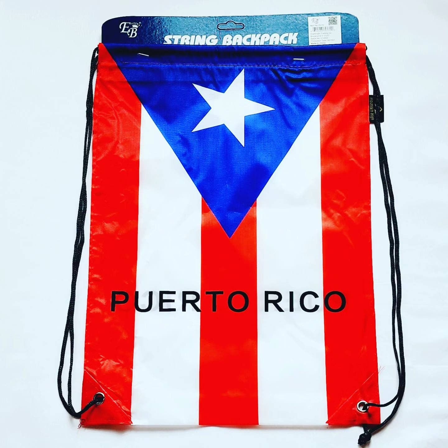 Puerto Rico Flag String Backpack 17x12inches