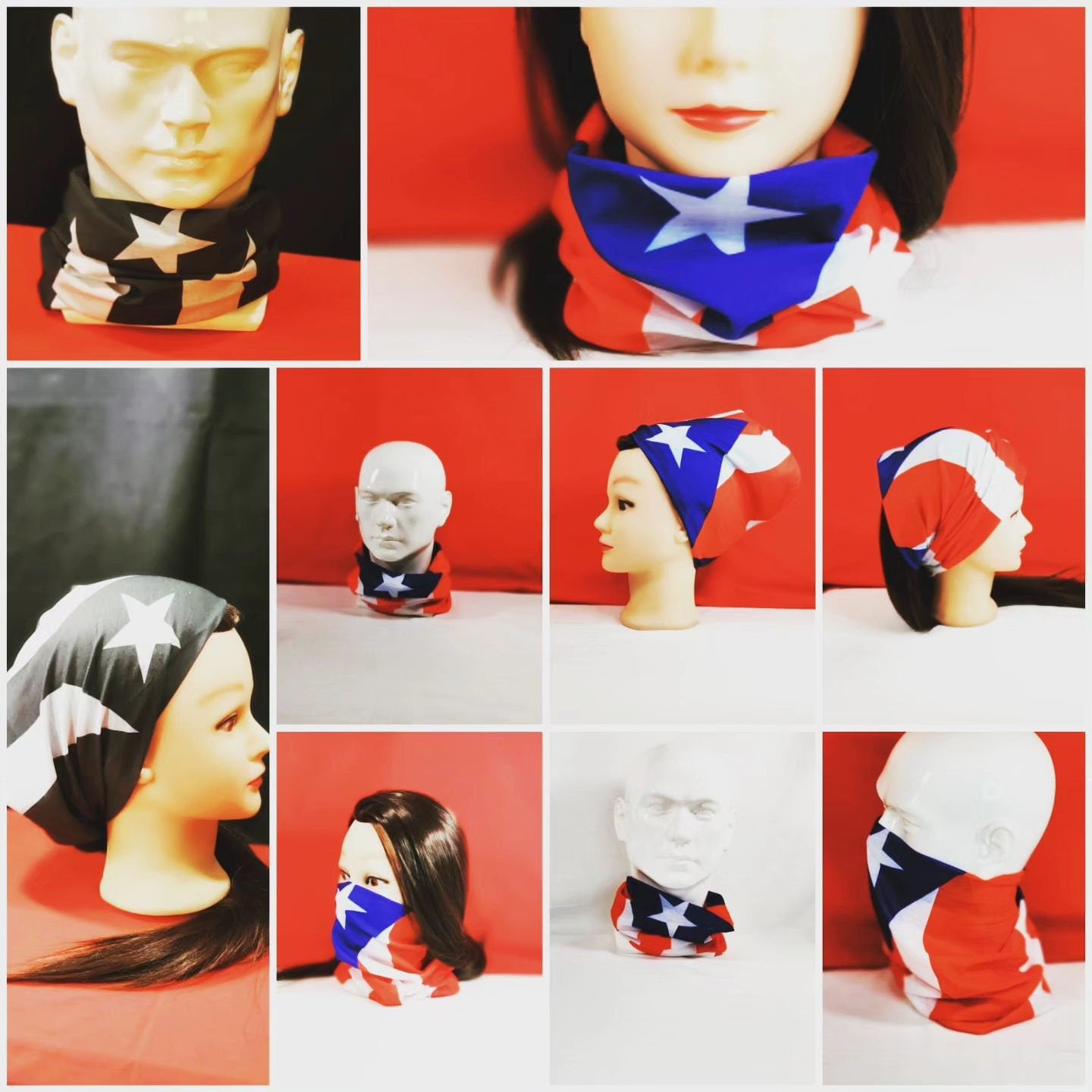 Puerto Rico Flag Multi Scarf, Sports Head Gear, Face Covering