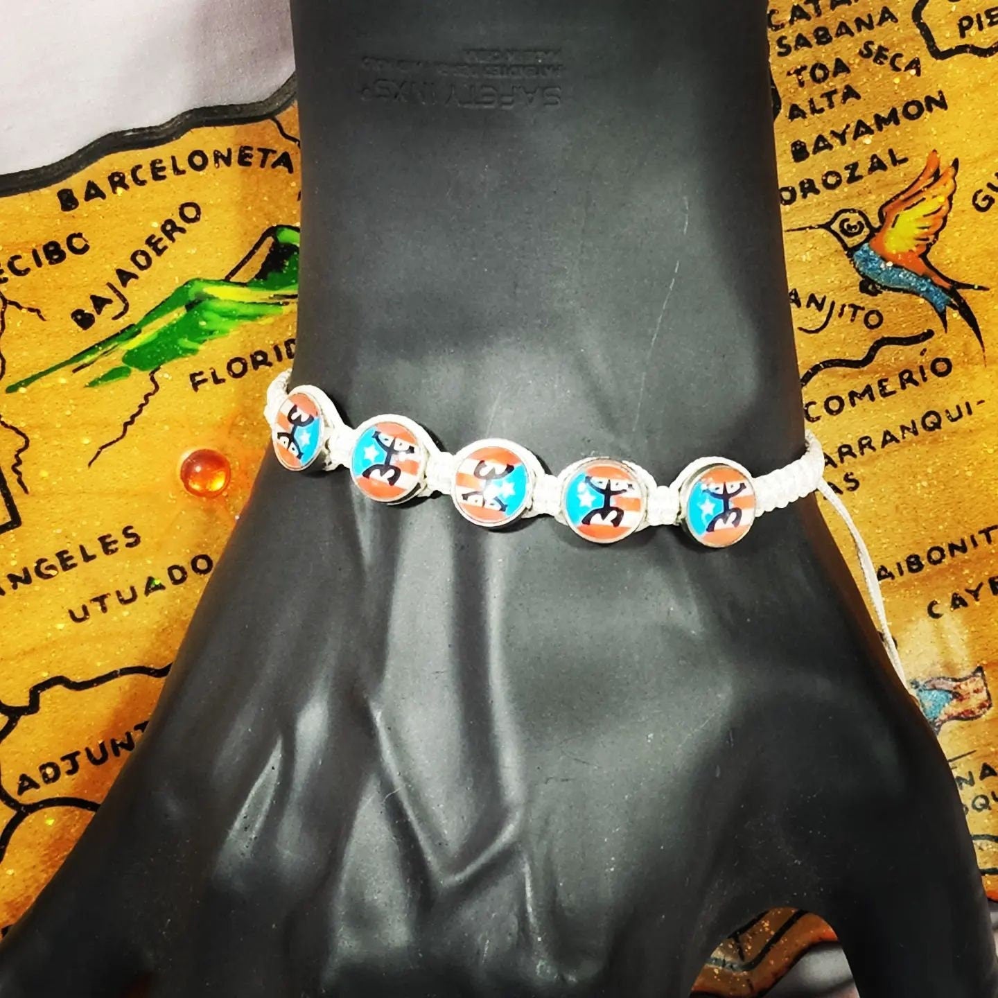 Adjustable Puerto Rican Flag and Boricua Coqui Taino Bracelets!