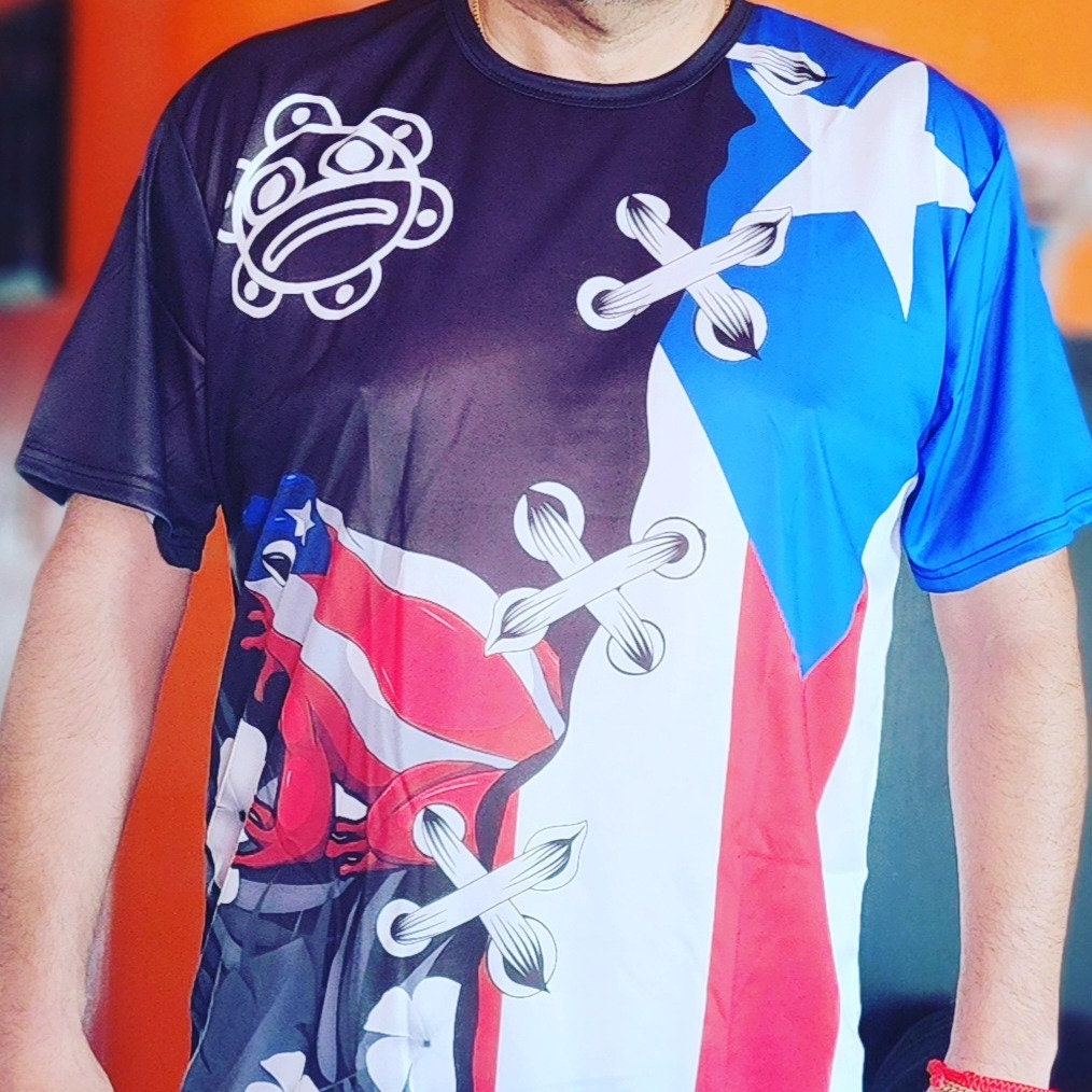 Puerto Rico Flag taino coqui rock frog t-shirts