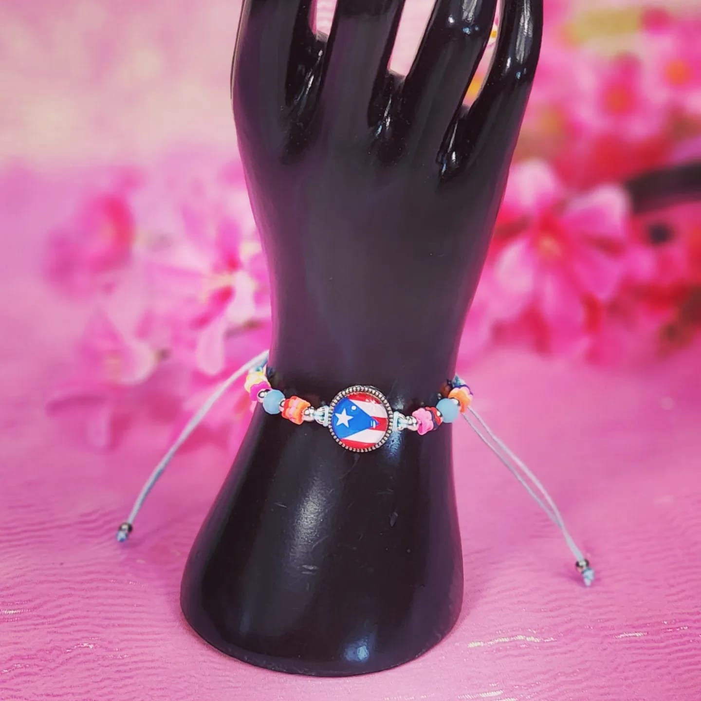 Adjustable Beaded Puerto Rico Flag Bracelets