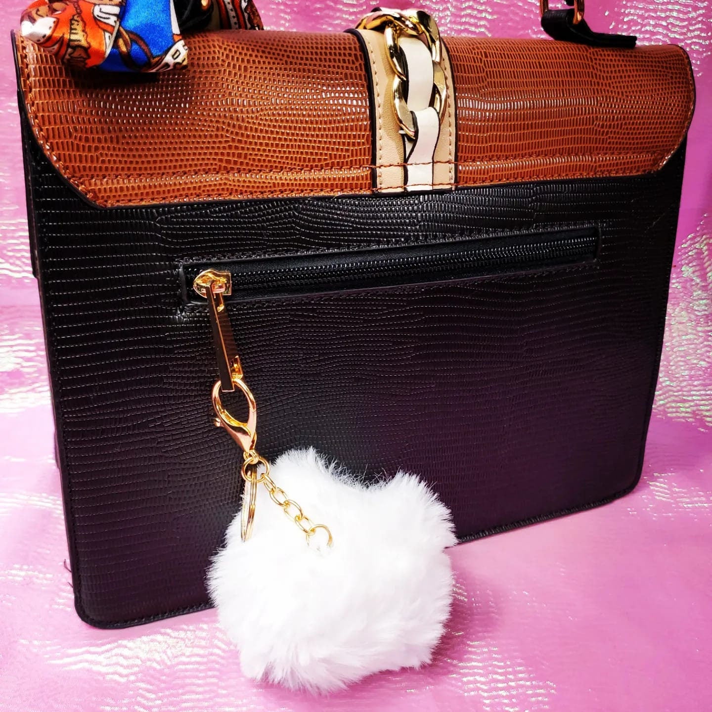 Puffy Fuzzy Pom Pom Soft Fur Keychain!