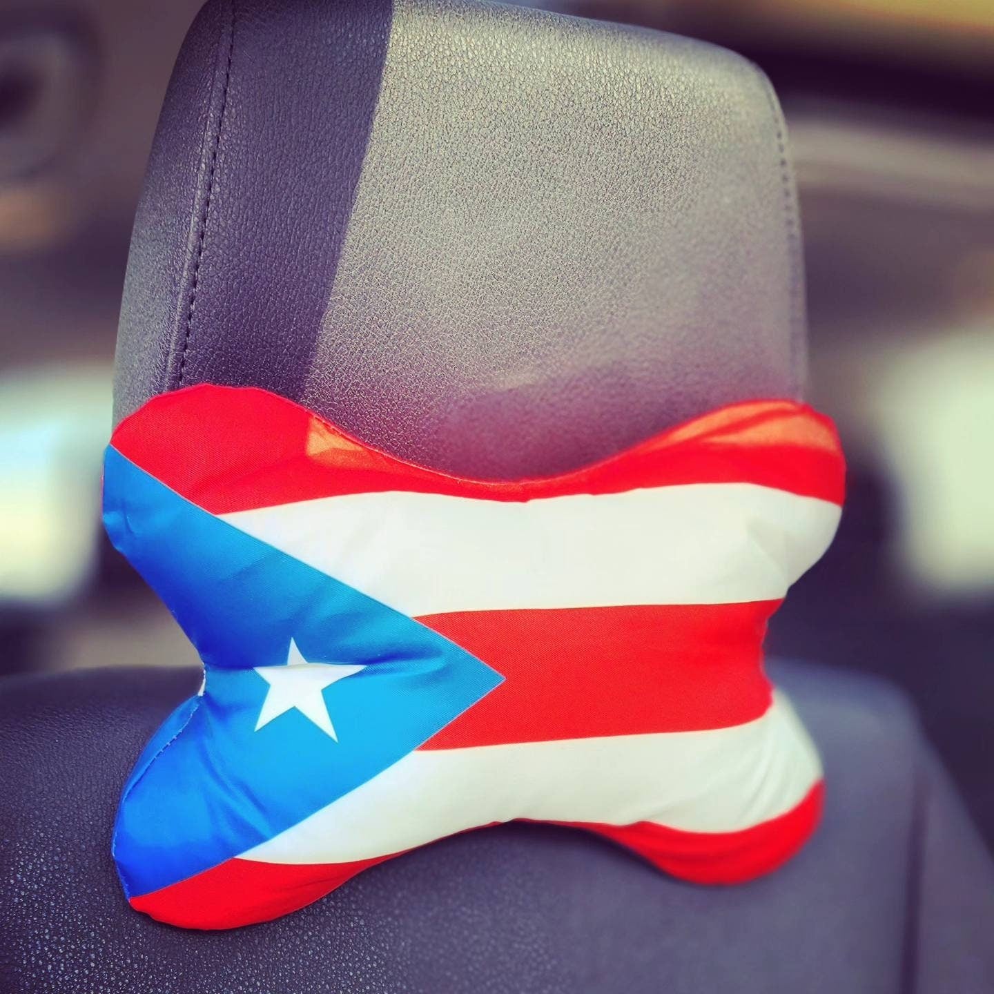 Auto/Car Comfortable Puerto Rico Flag Neck Seat Cushion (1 pcs.), Headrest, Support Neck Pillow