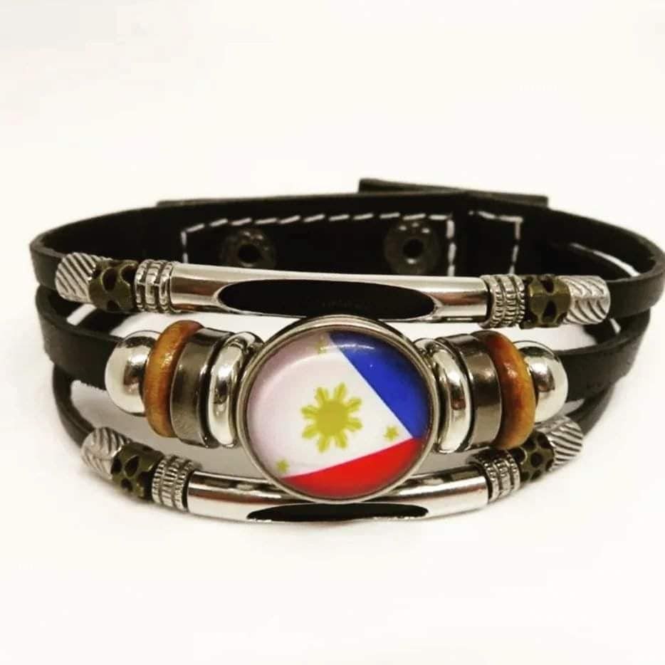 Philippine Flag Beaded Adjustable Bracelet