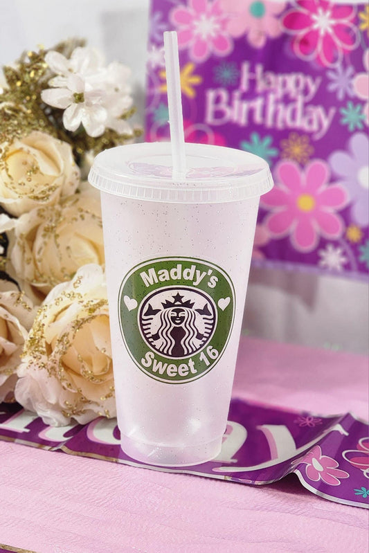 Personalize Reusable Plastic Tumblers Cup Water Bottle Ice Coffee Travel Mug with Lid and Straw