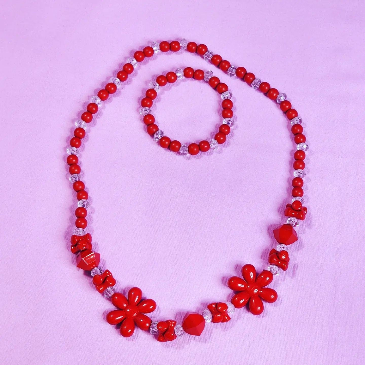 Adorable Kids Colorful Beaded matching Necklace & Bracelet
