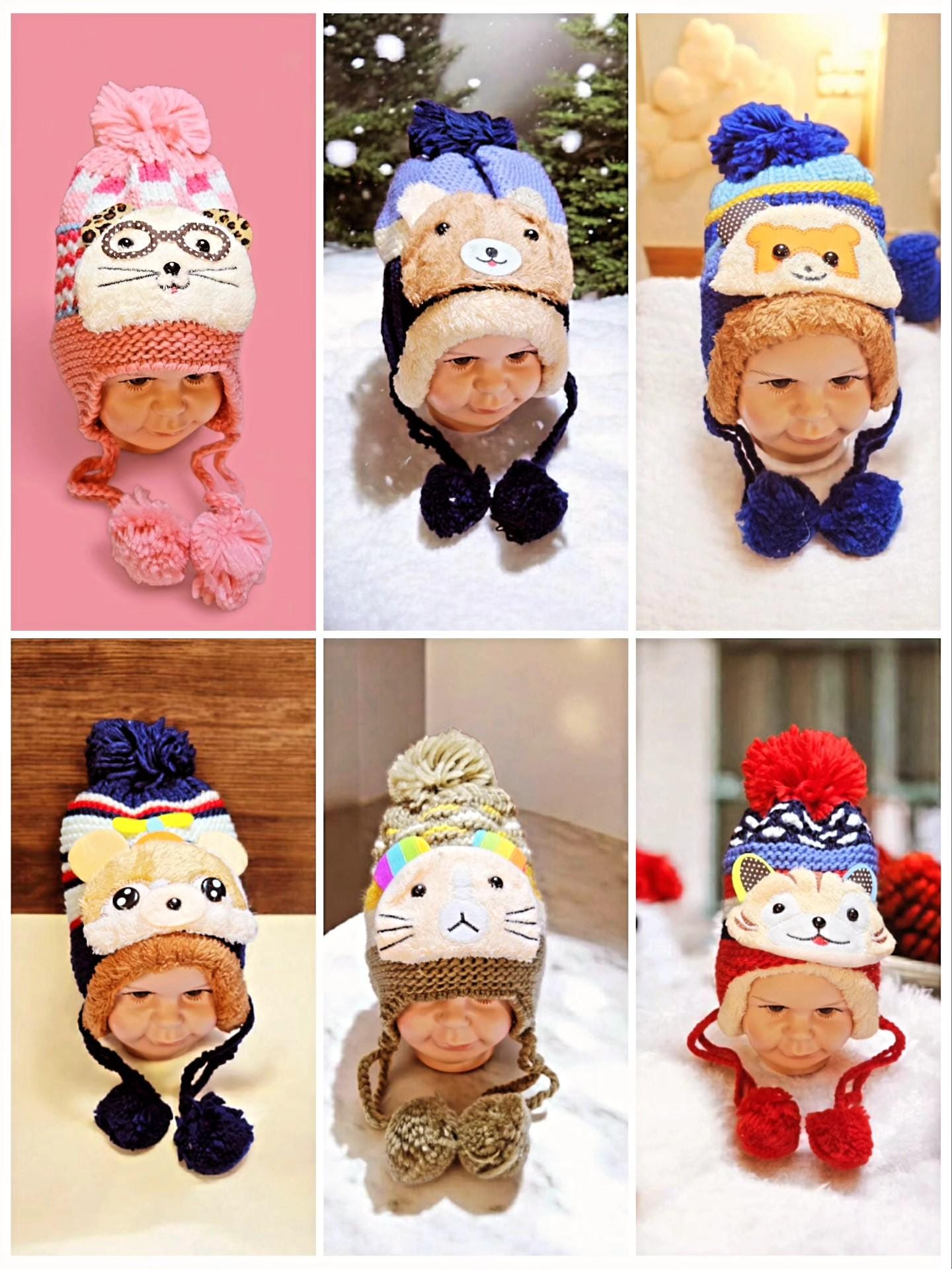 Children Kid Toddler Ear Protection Knitted Winter  hat