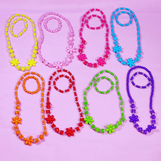 Adorable Kids Colorful Beaded matching Necklace & Bracelet