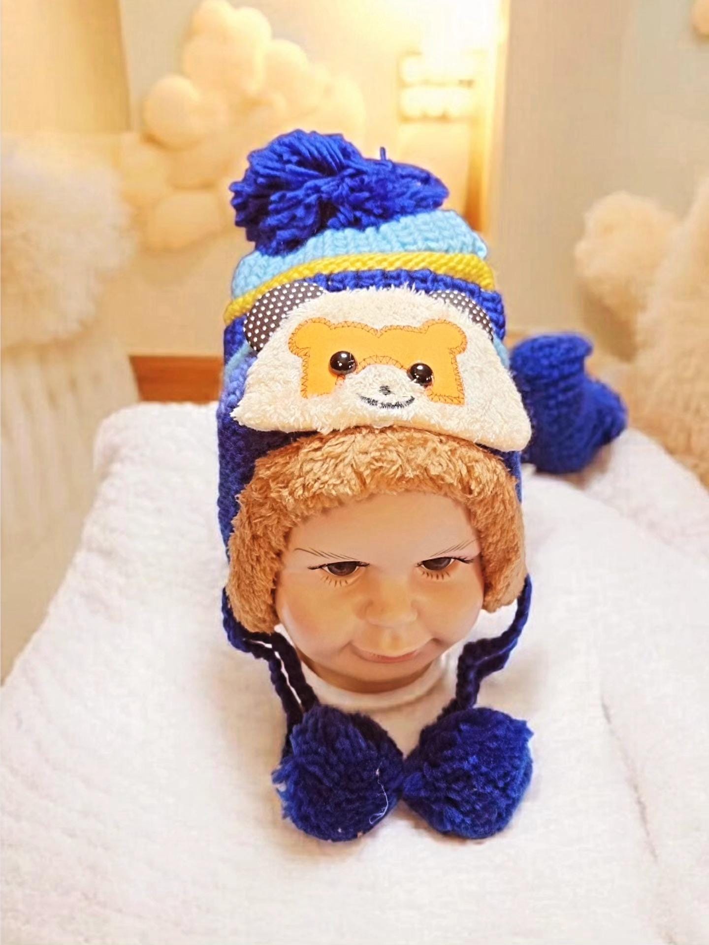 Children Kid Toddler Ear Protection Knitted Winter  hat