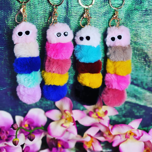 Fluffy Caterpillar Key chain!