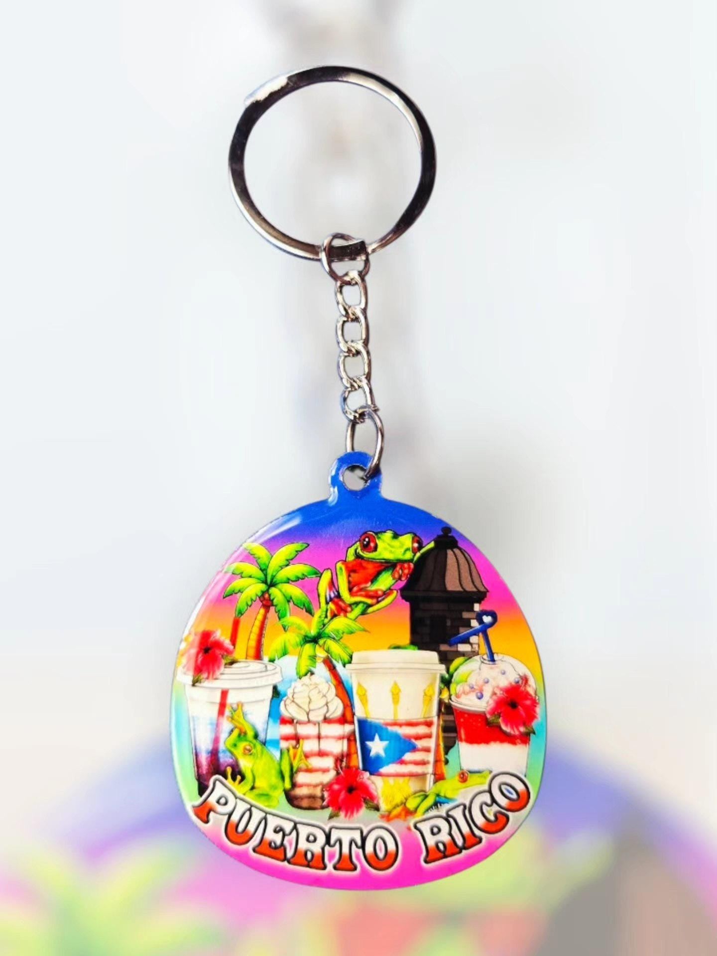 Double Sided Puerto Rico Key Chain