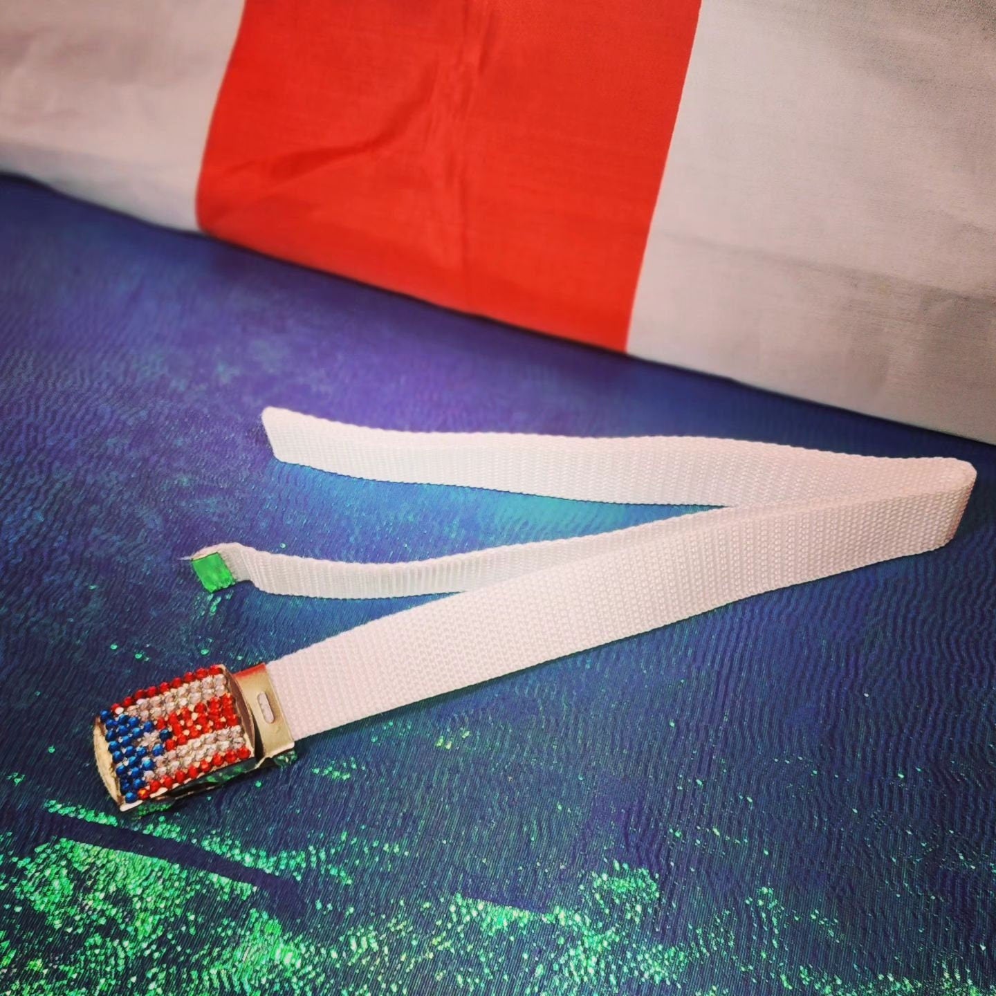 Adjustable Buckle Puerto Rico Flag Waist Belt