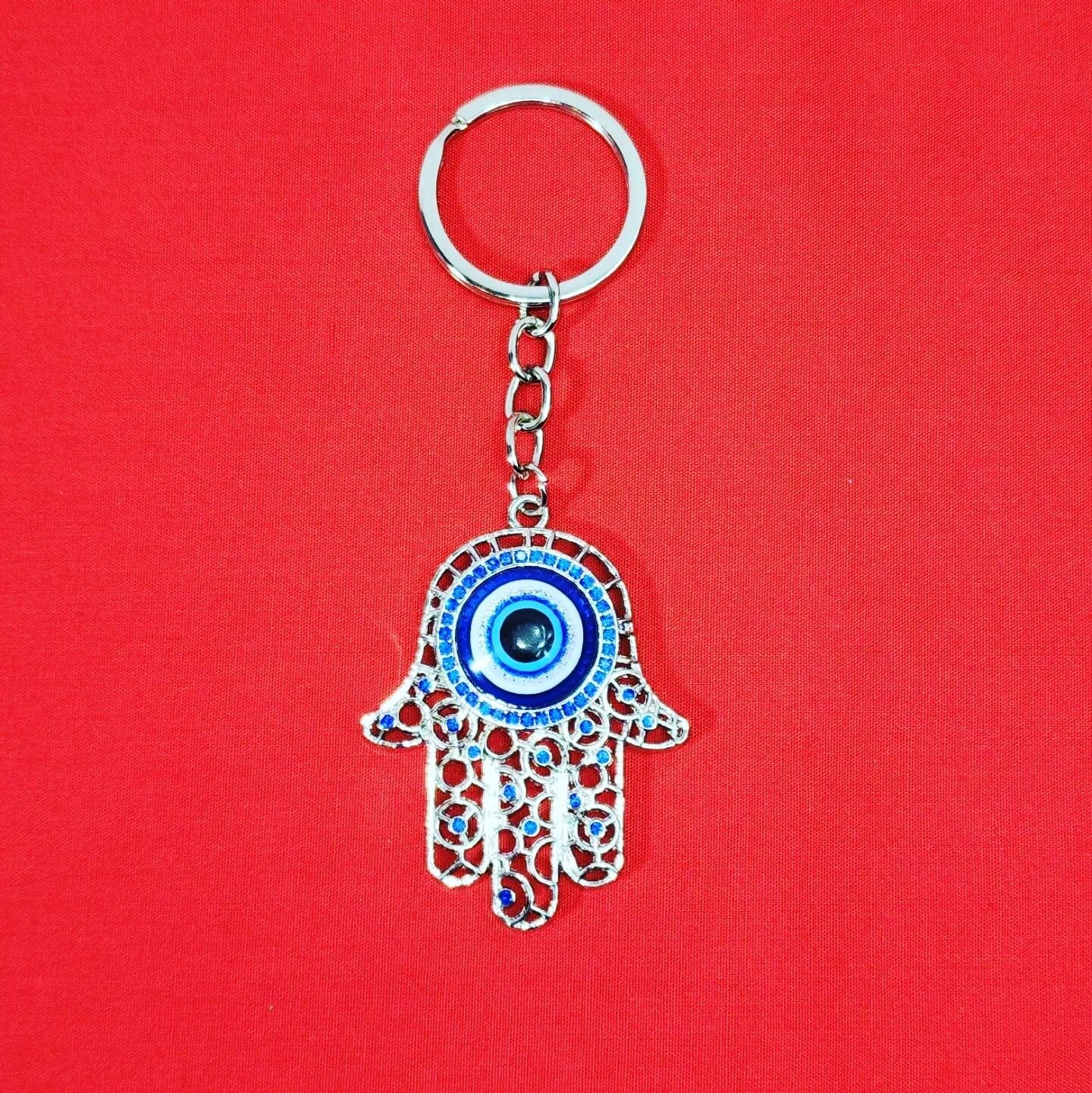Hamsa Evil Eye Protection Keychain for Good Luck