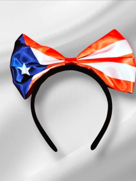 Puerto Rico Flag Bowknot Headband