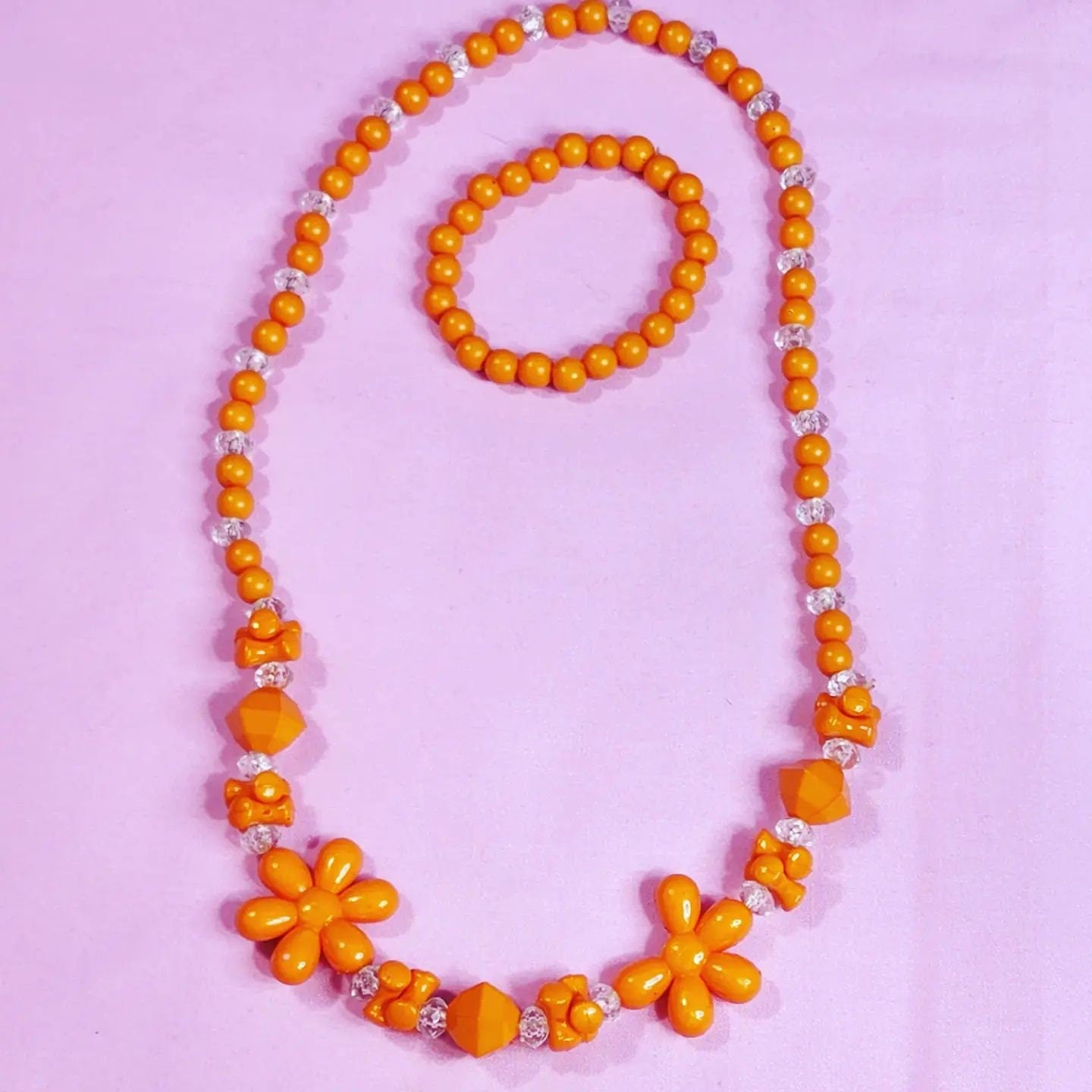 Adorable Kids Colorful Beaded matching Necklace & Bracelet