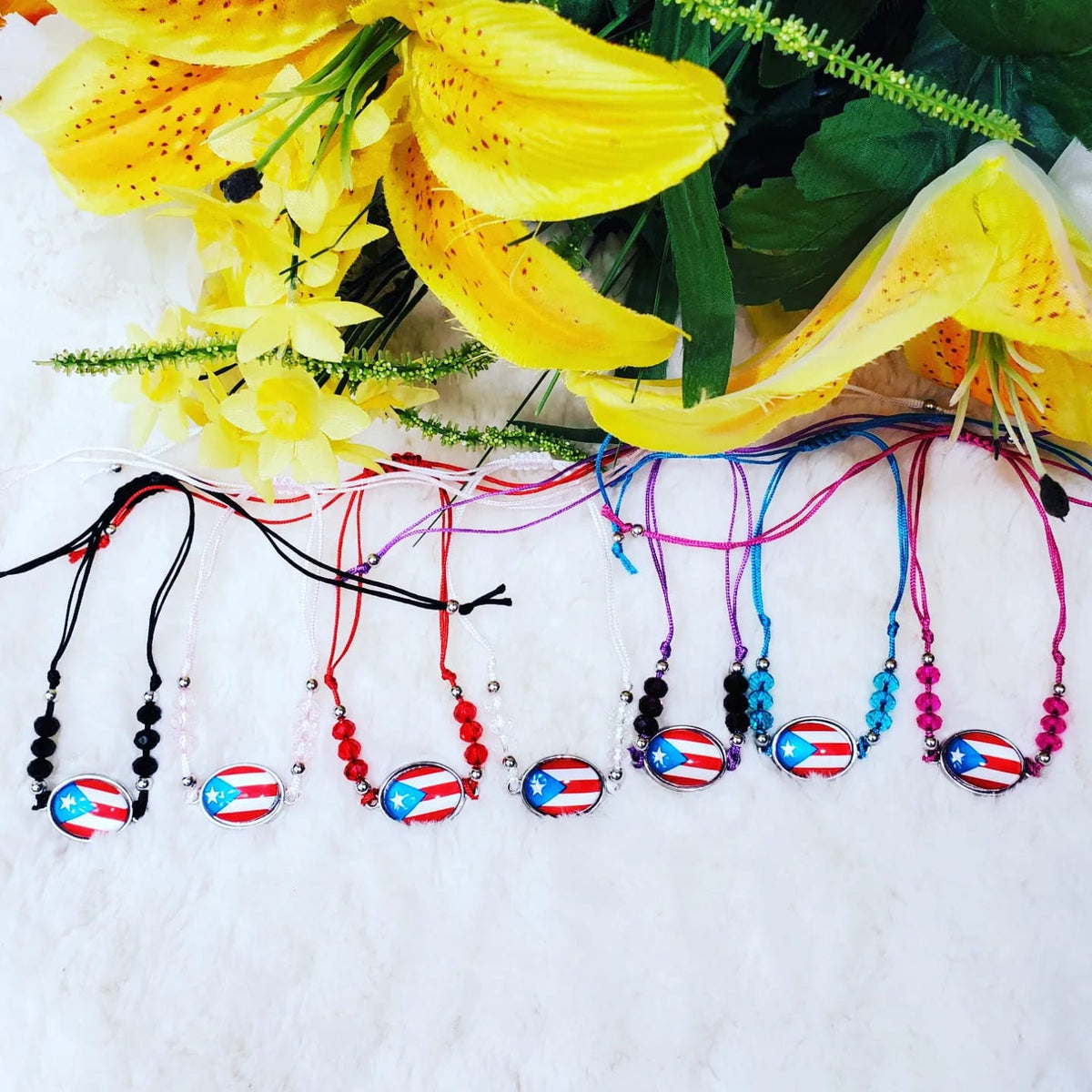 Adjustable Beaded Puerto Rico Flag Bracelets!
