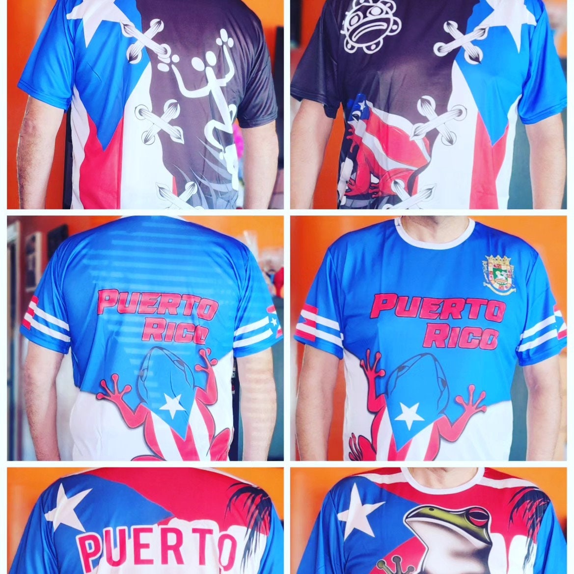 Puerto Rico Flag taino coqui rock frog t-shirts