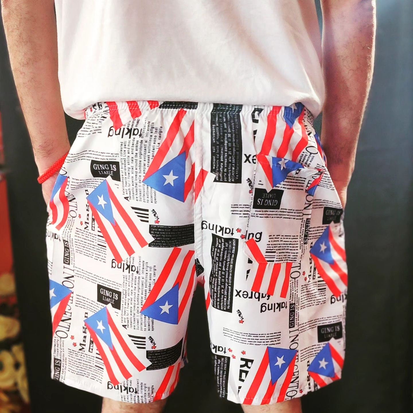 Men's Puerto Rico swimming trunks.