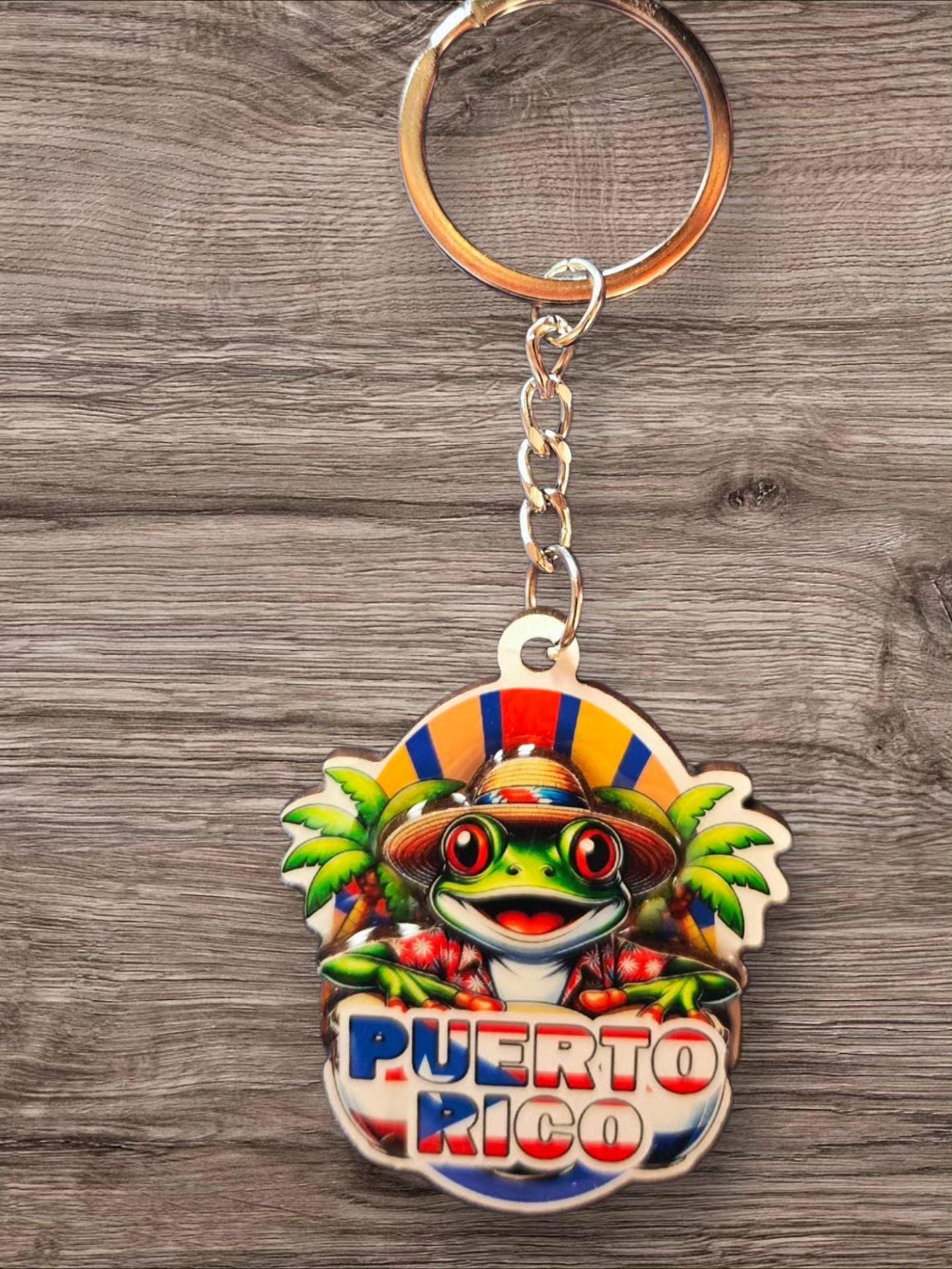 Double Sided Puerto Rico Key Chain