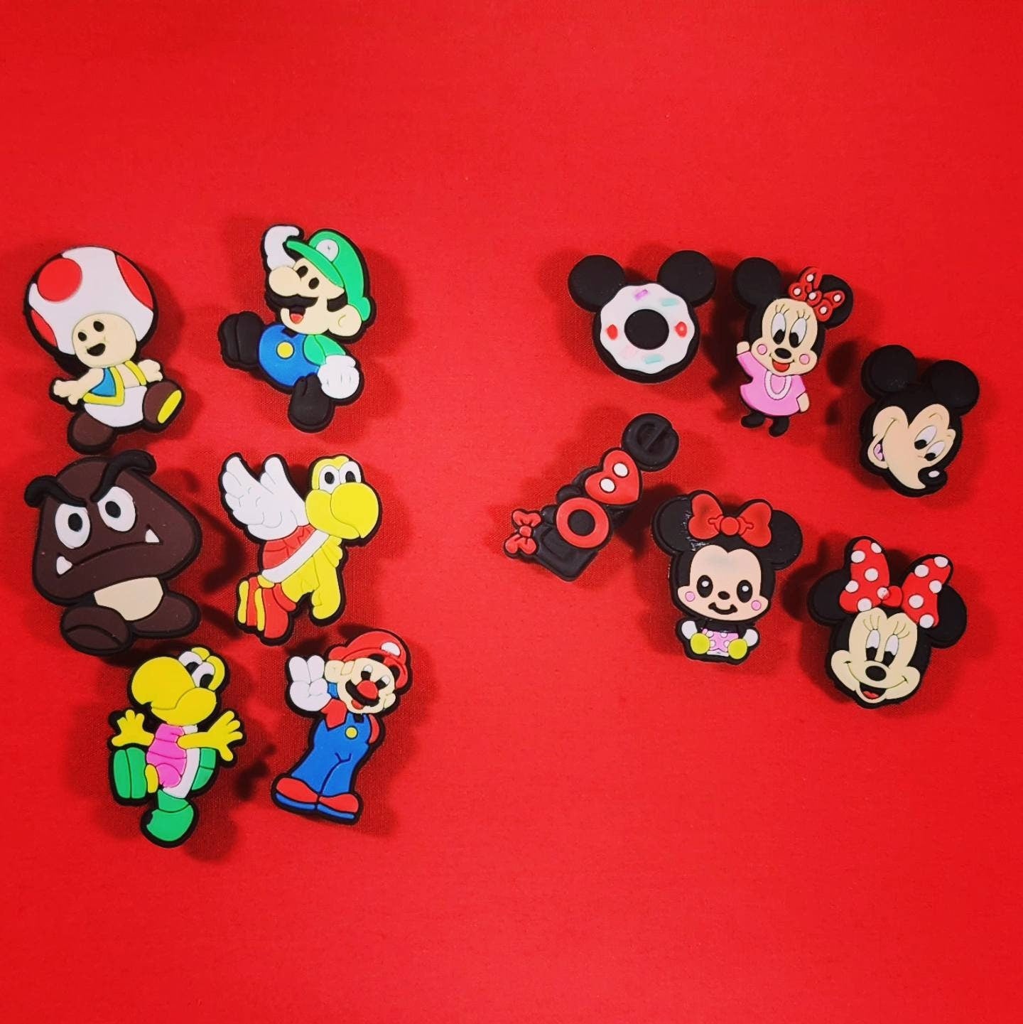 6-Pack Mario & Disney Shoe Croc Charms