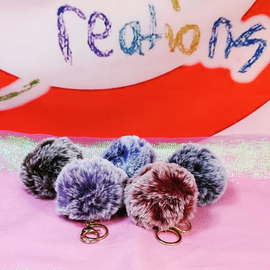Fuzzy Pom Pom Key chains!