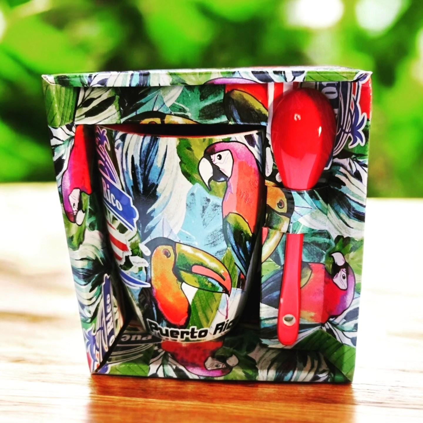 Puerto Rico Ceramic Coffee Cup/Mug with teaspoon