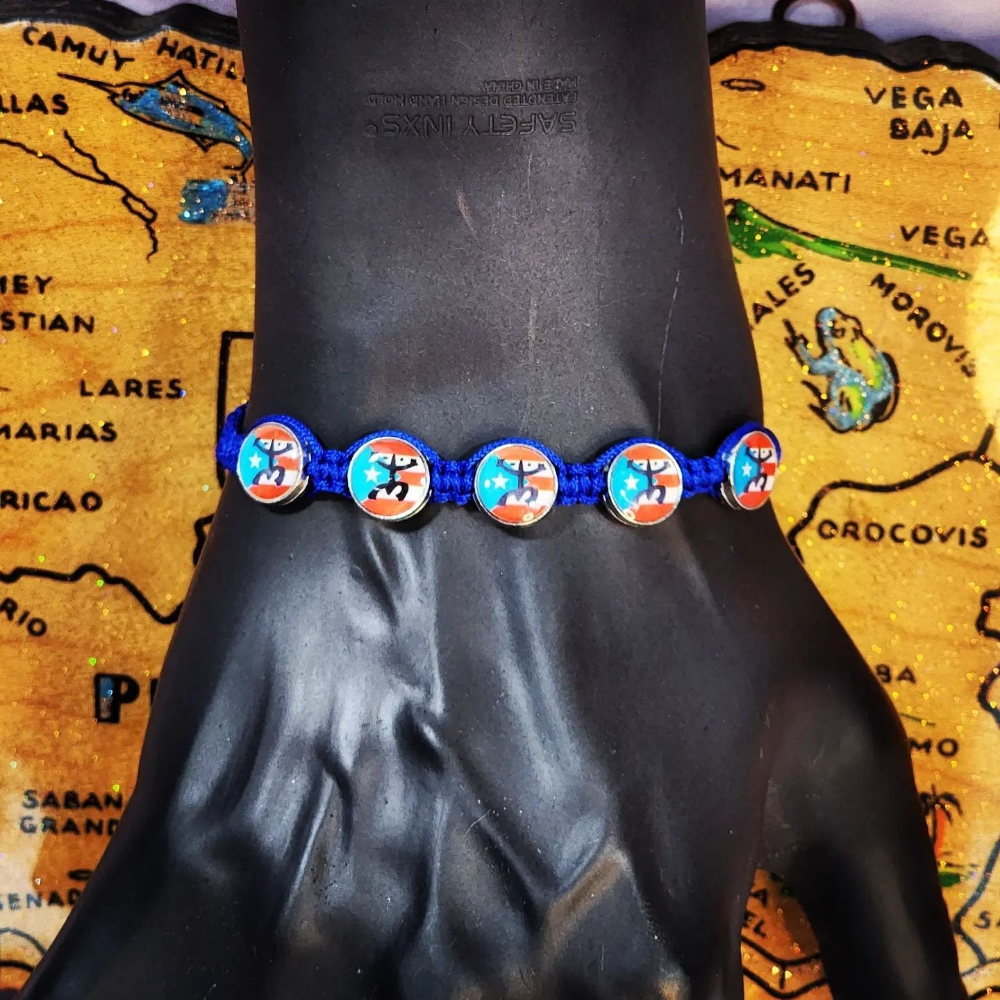 Adjustable Puerto Rican Flag and Boricua Coqui Taino Bracelets!