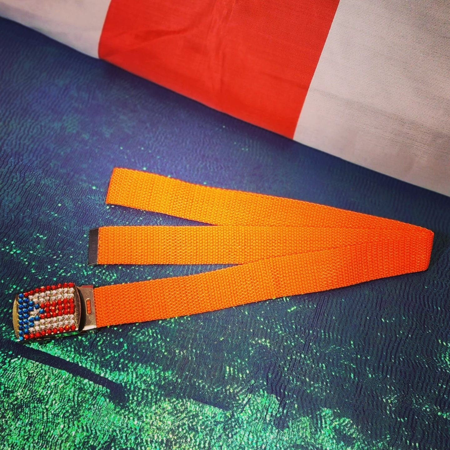 Adjustable Buckle Puerto Rico Flag Waist Belt